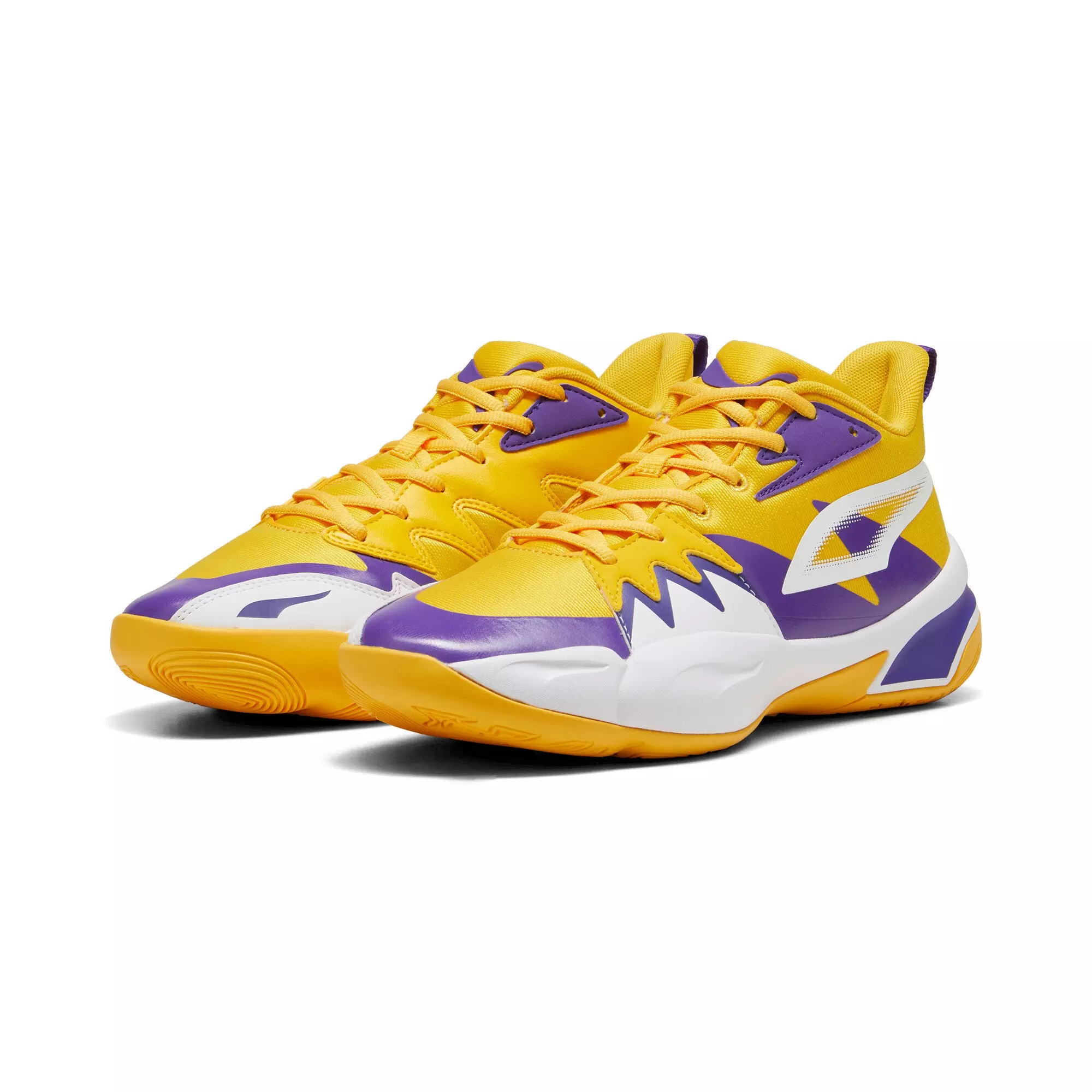 PUMA Genetics "Yellow Sizzle/Puma White" Men's Basketball Shoe - YELLOW/WHITE