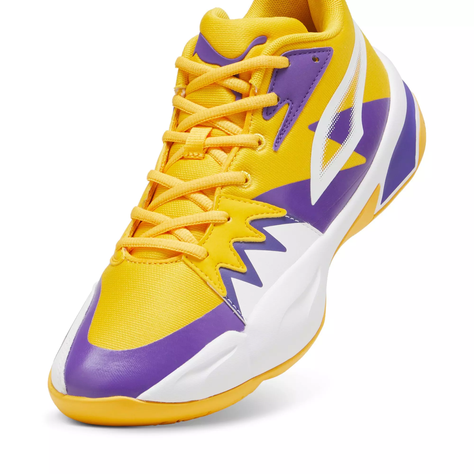 PUMA Genetics "Yellow Sizzle/Puma White" Men's Basketball Shoe - YELLOW/WHITE