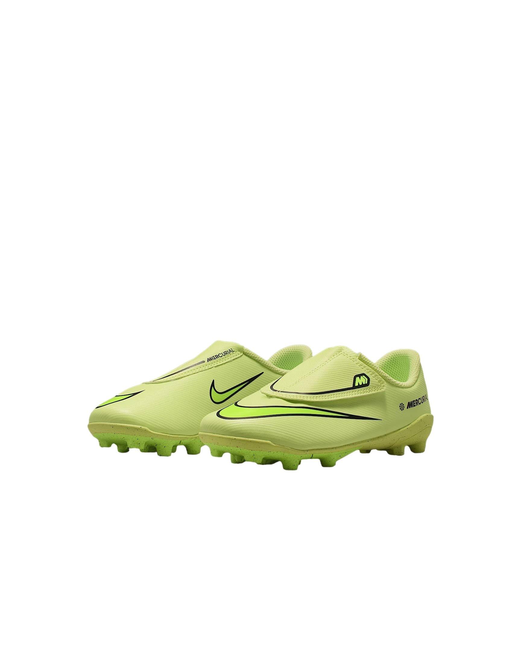 Nike Jr. Mercurial Vapor 16 Club MG "Limelight/Hyper Crimson/Volt" Preschool Kids' Soccer Cleat - LIMELIGHT/CRIMSON/VOLT Thumbnail View 3
