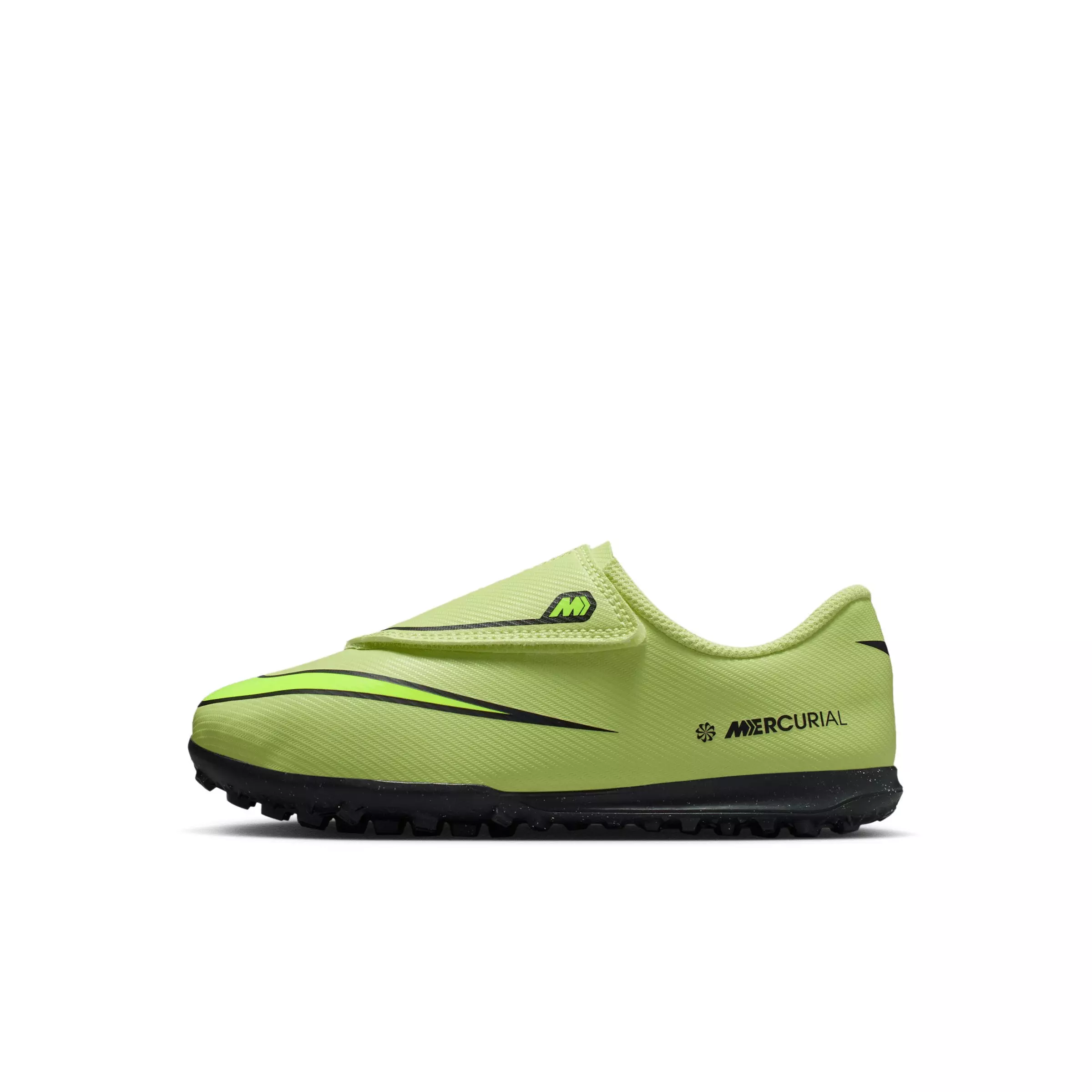 Nike Jr. Mercurial Vapor 16 Club Turf "Limelight/Hyper Crimson/Volt" Preschool Kids' Soccer Shoe - LIMELIGHT/CRIMSON/VOLT