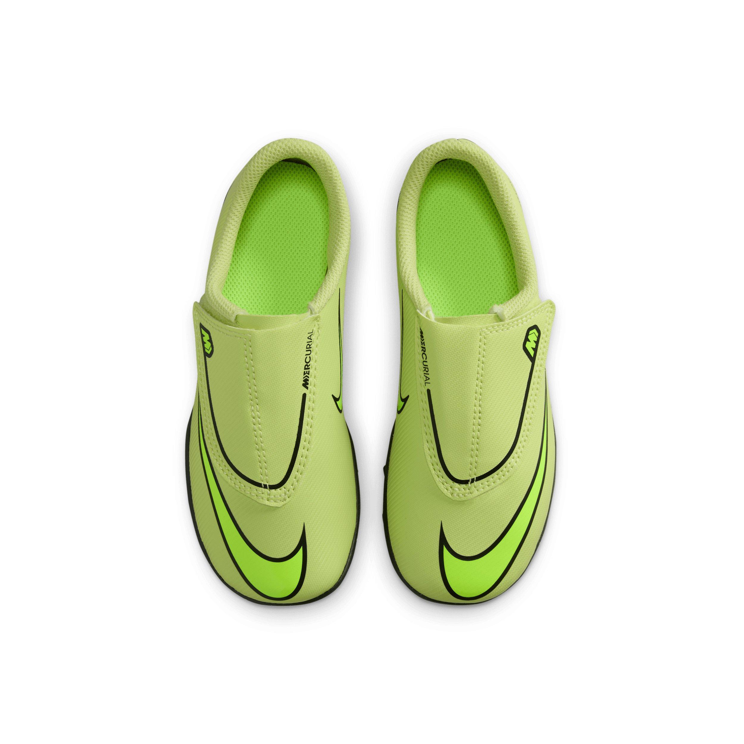 Nike Jr. Mercurial Vapor 16 Club Turf Preschool Kids' "Limelight/Hyper Crimson/Volt" Soccer Shoe