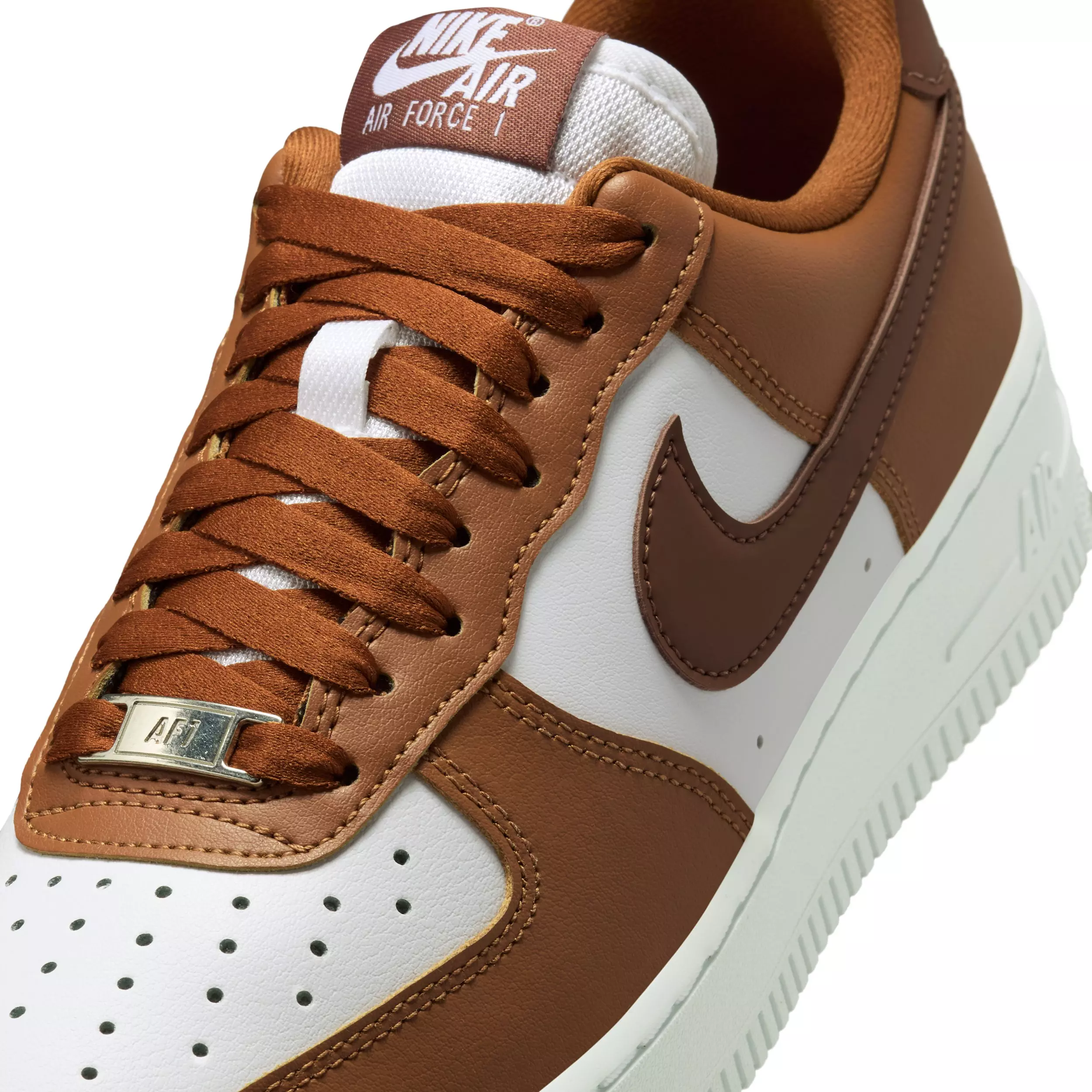 Nike Air Force 1 '07 "Hazelnut/White/Metallic Silver/Fauna Brown" Women's Shoe - HAZELNUT/WHITE/SILVER/BROWN