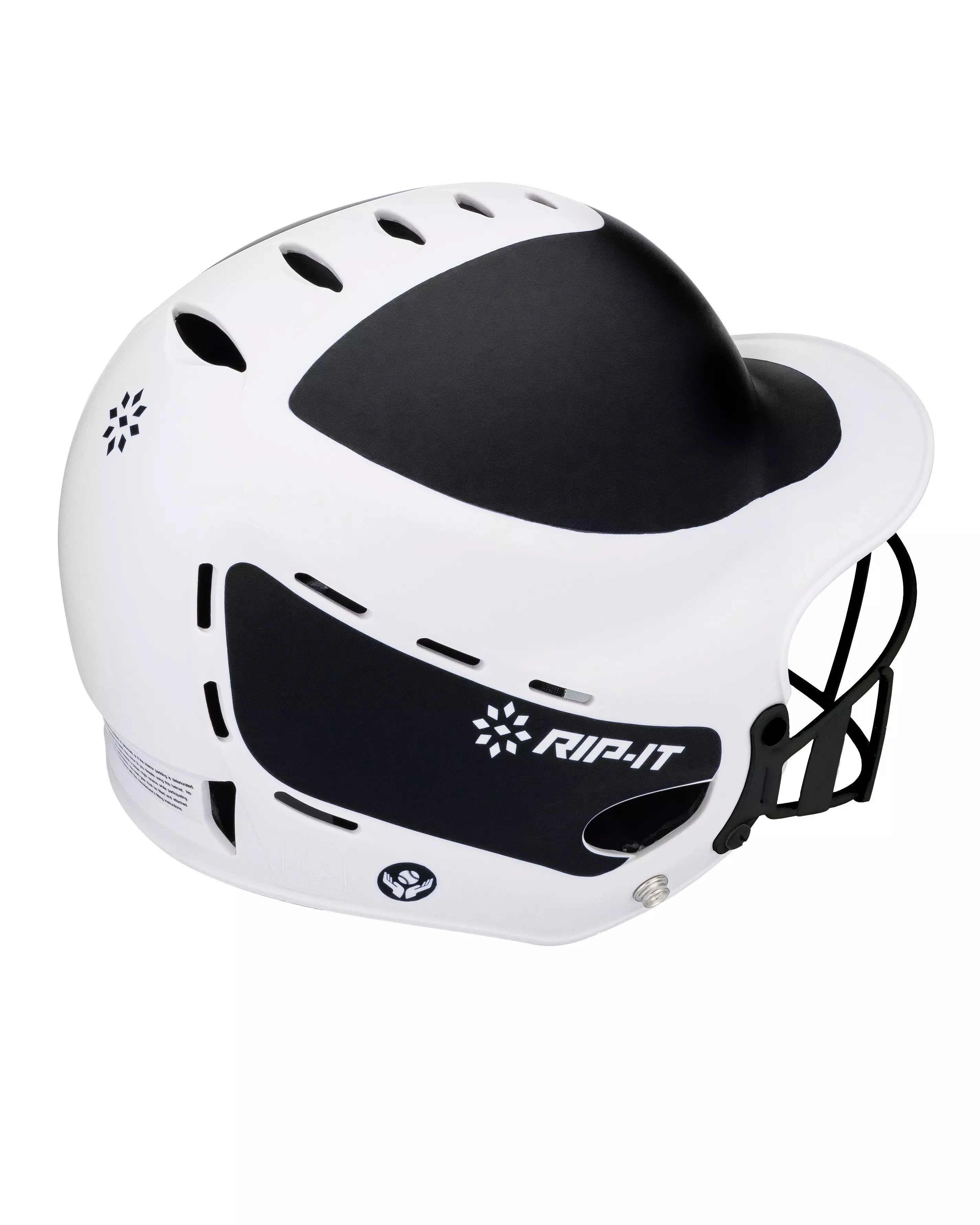 RIP-IT Vision Pro Two-Tone Matte S/M Softball Helmet - BLACK/WHITE
