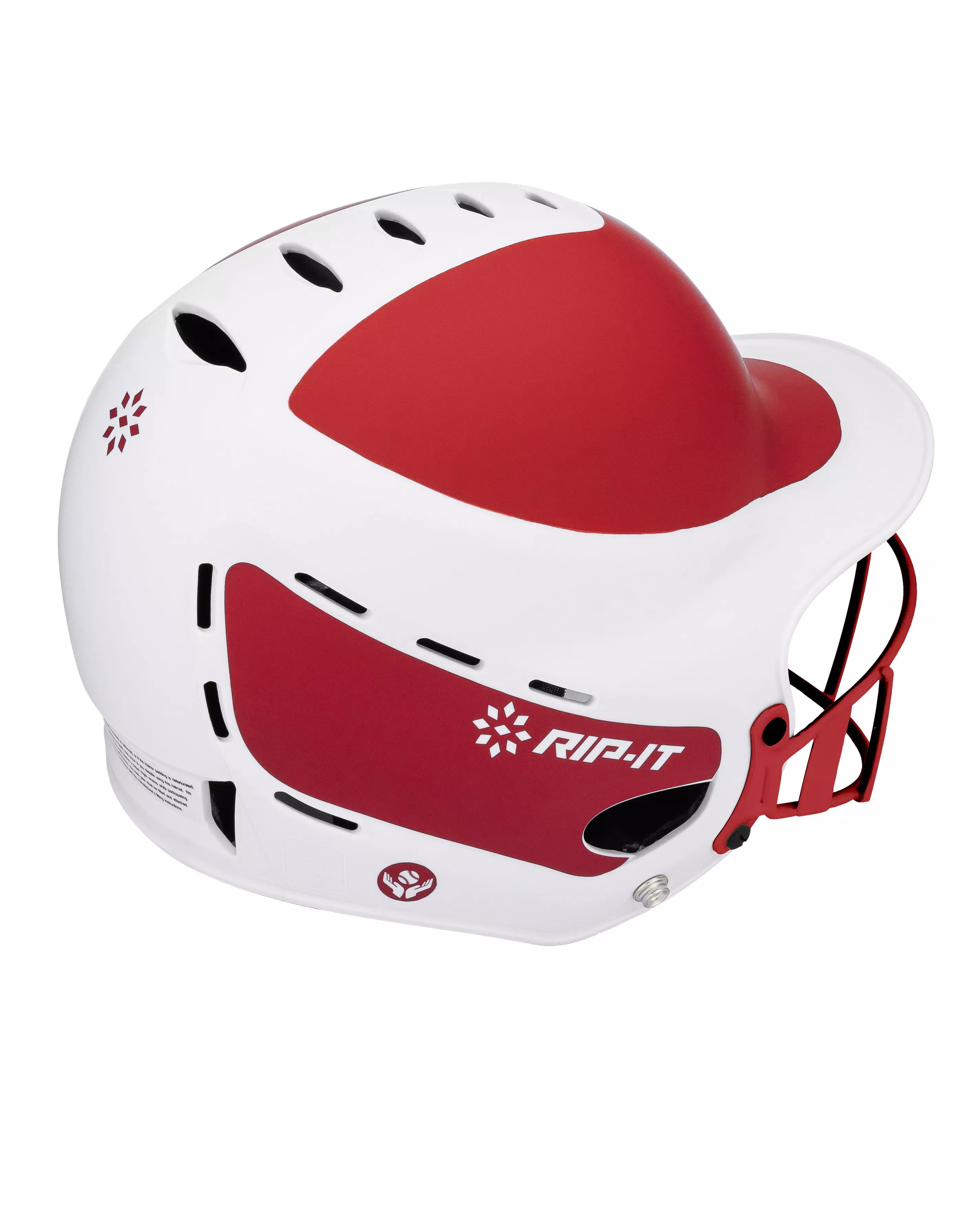 RIP-IT Vision Pro Two-Tone Matte S/M Softball Helmet - RED/WHITE