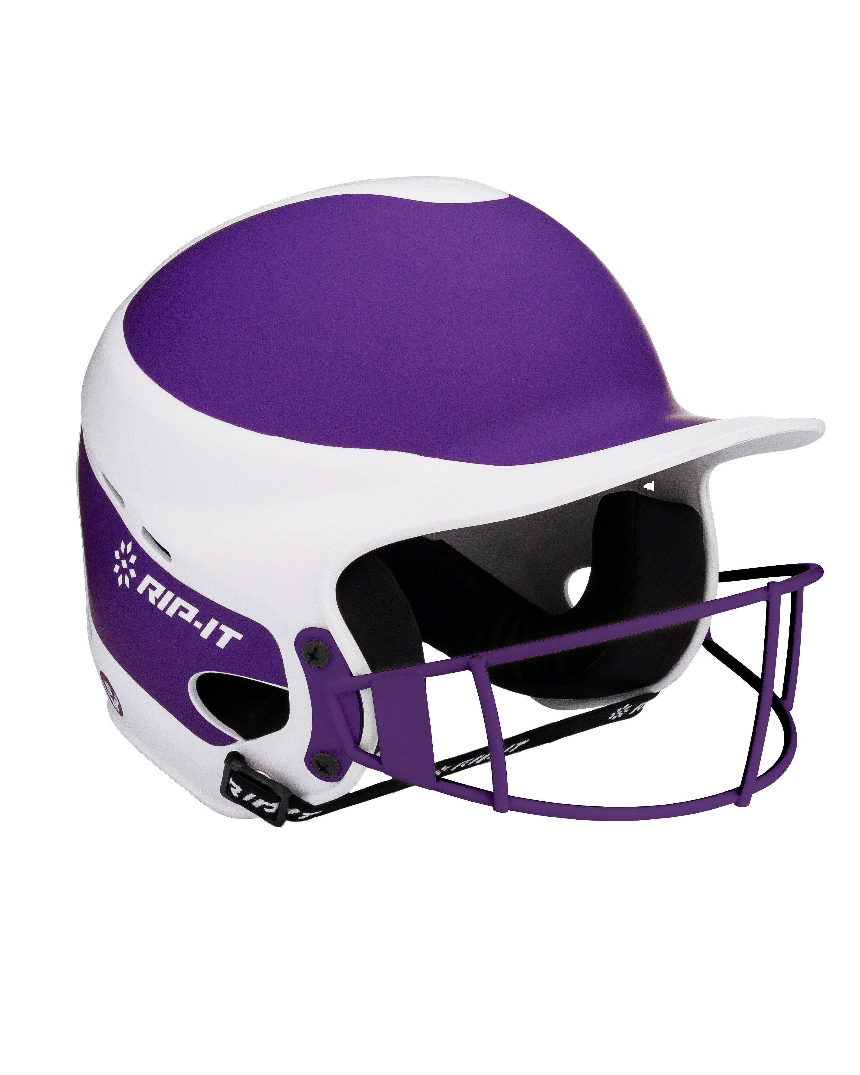 RIP-IT Vision Pro Two-Tone Matte S/M Softball Helmet - PURPLE/WHITE Thumbnail View 1