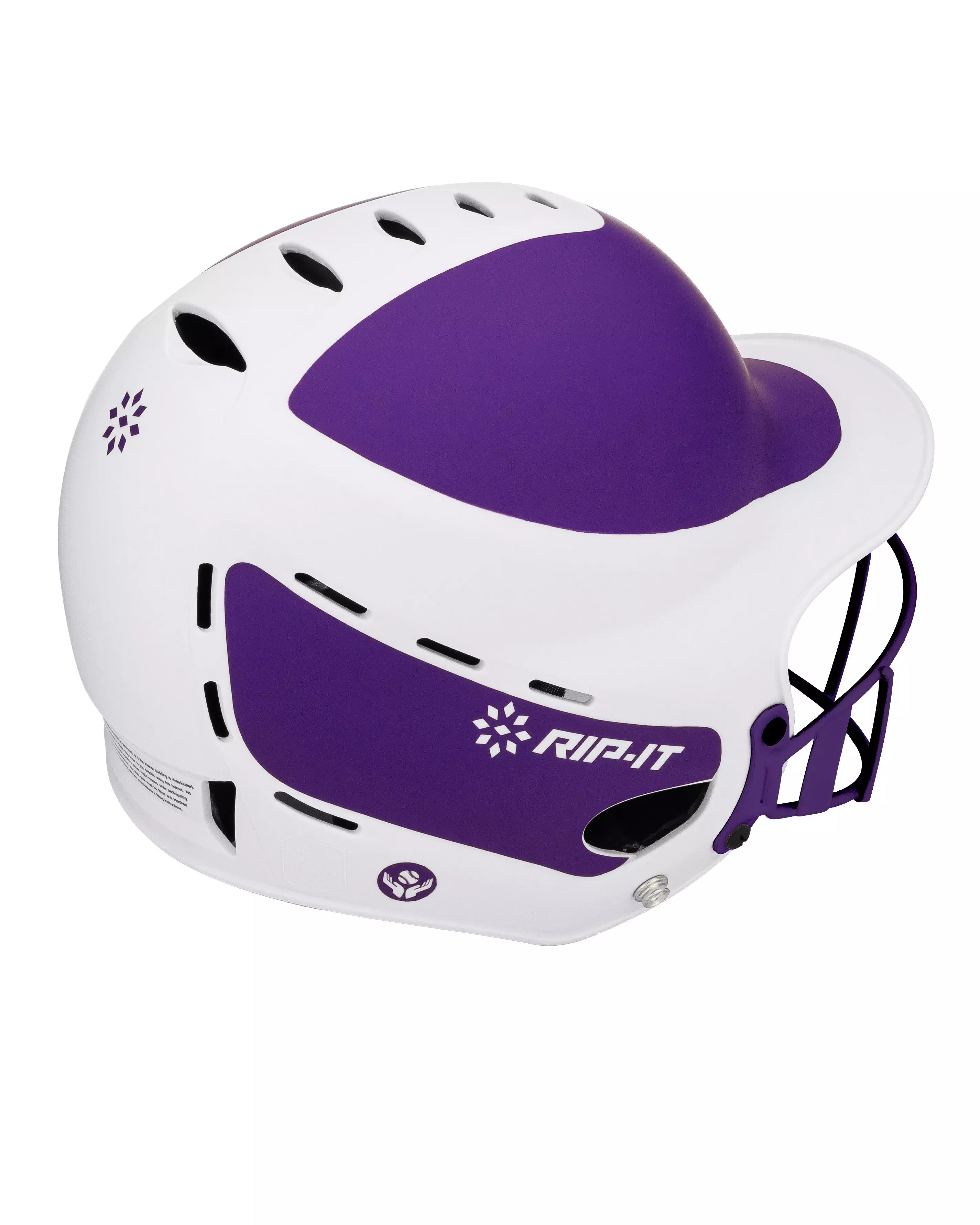 RIP-IT Vision Pro Two-Tone Matte S/M Softball Helmet - PURPLE/WHITE