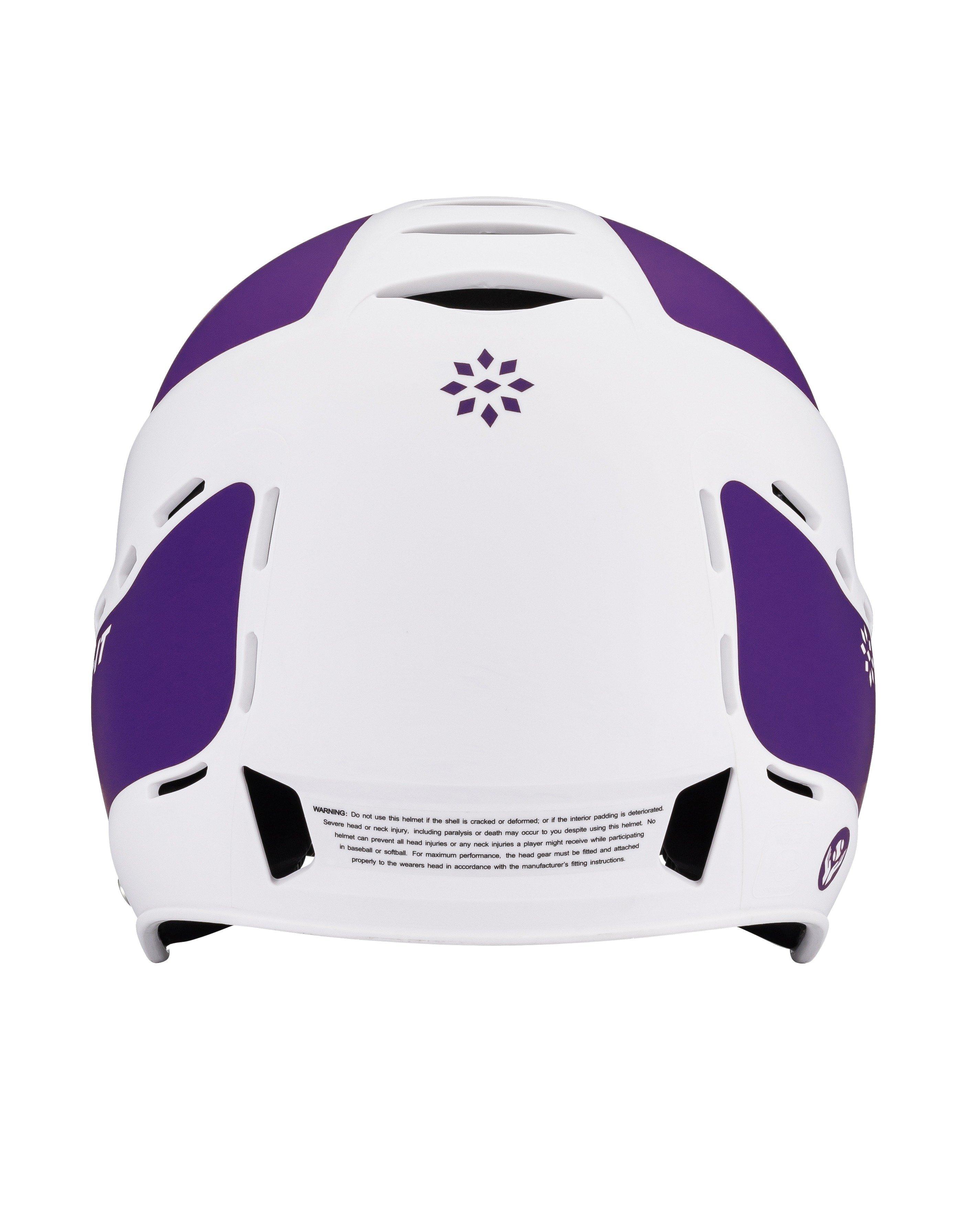 RIP-IT Vision Pro Two-Tone Matte S/M Softball Helmet - PURPLE/WHITE Thumbnail View 4