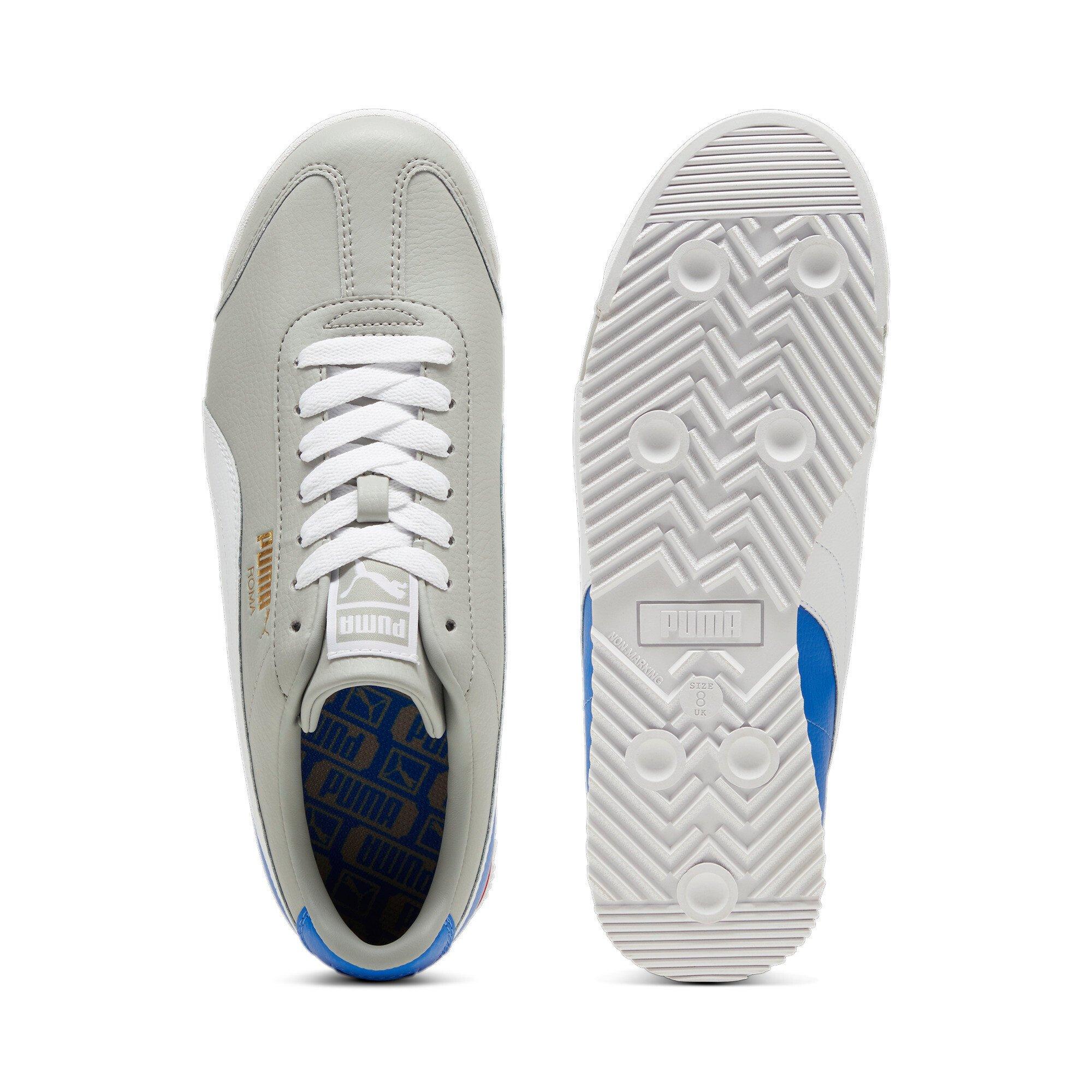 PUMA Roma 24 Standard "Smokey Grey/Hyperlink Blue/For All Time Red" Men's Shoe - GREY/BLUE/RED Thumbnail View 4