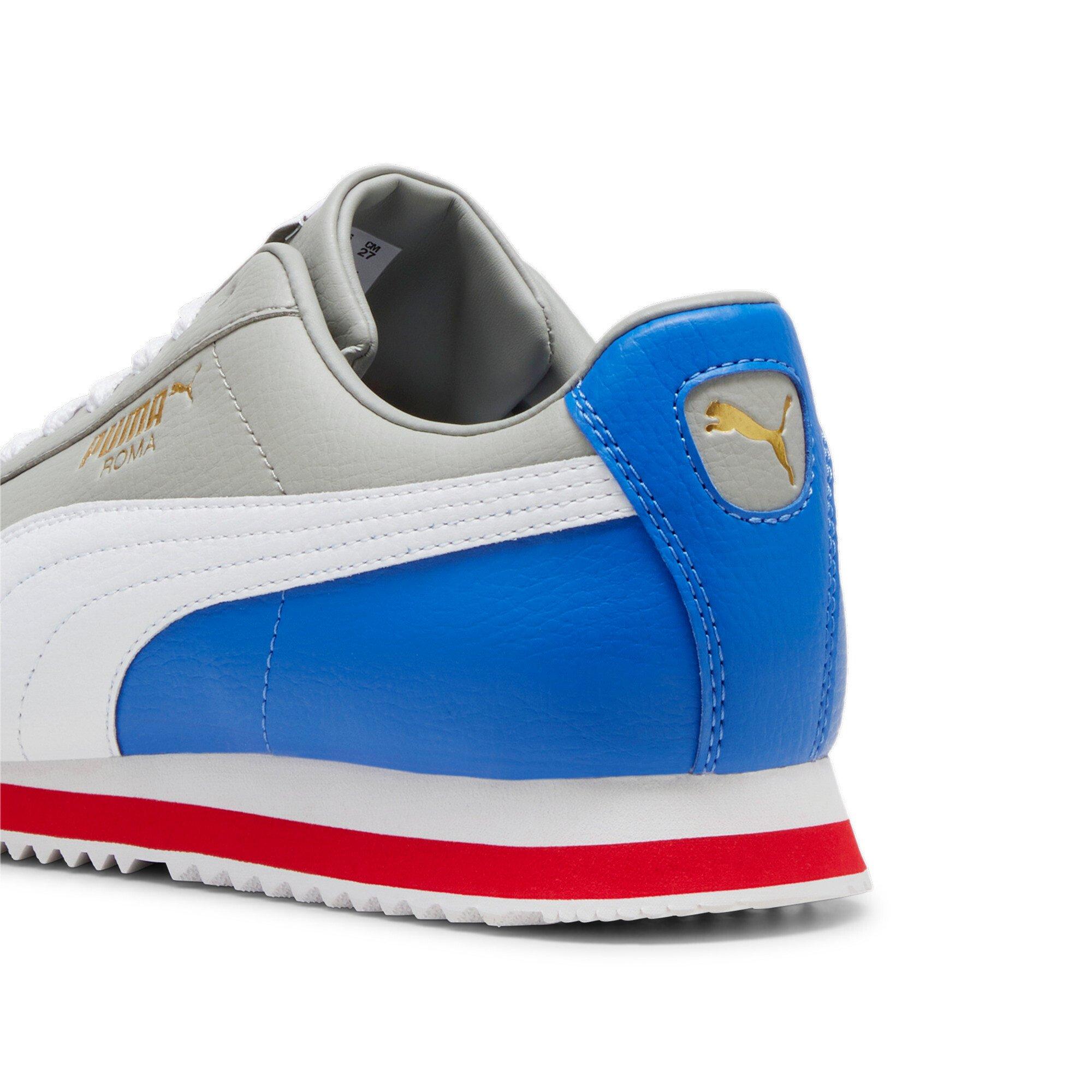 PUMA Roma 24 Standard "Smokey Grey/Hyperlink Blue/For All Time Red" Men's Shoe - GREY/BLUE/RED Thumbnail View 6