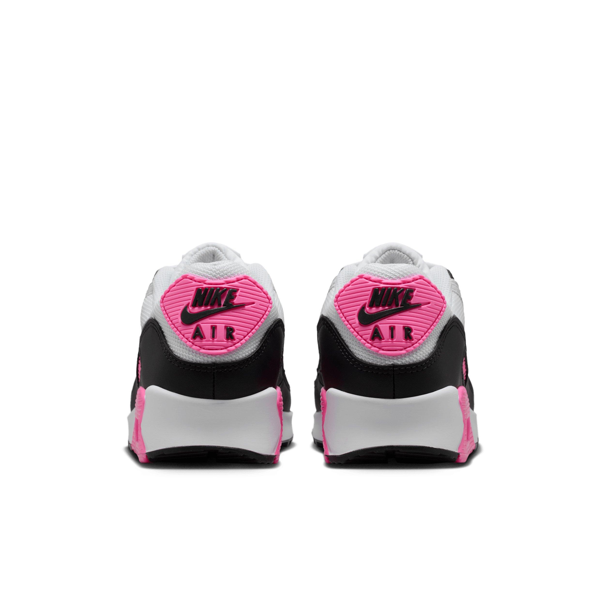 Nike Air Max 90 "White/Pink Glow/Black/Wolf Grey" Women's Shoe - WHITE/PINK/BLACK/GREY Thumbnail View 5