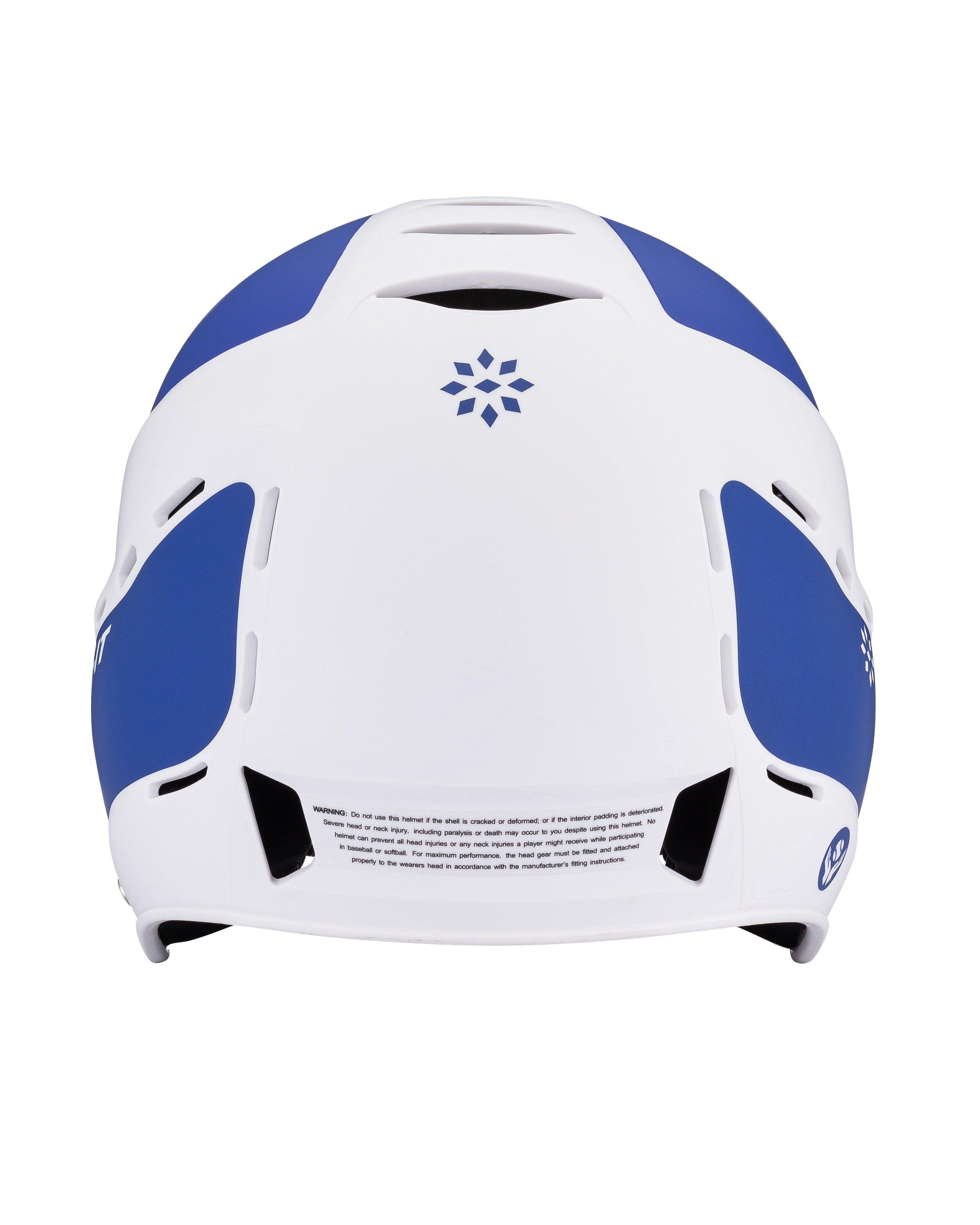 RIP-IT Vision Pro Two-Tone Matte M/L Softball Helmet - ROYAL/WHITE Thumbnail View 3