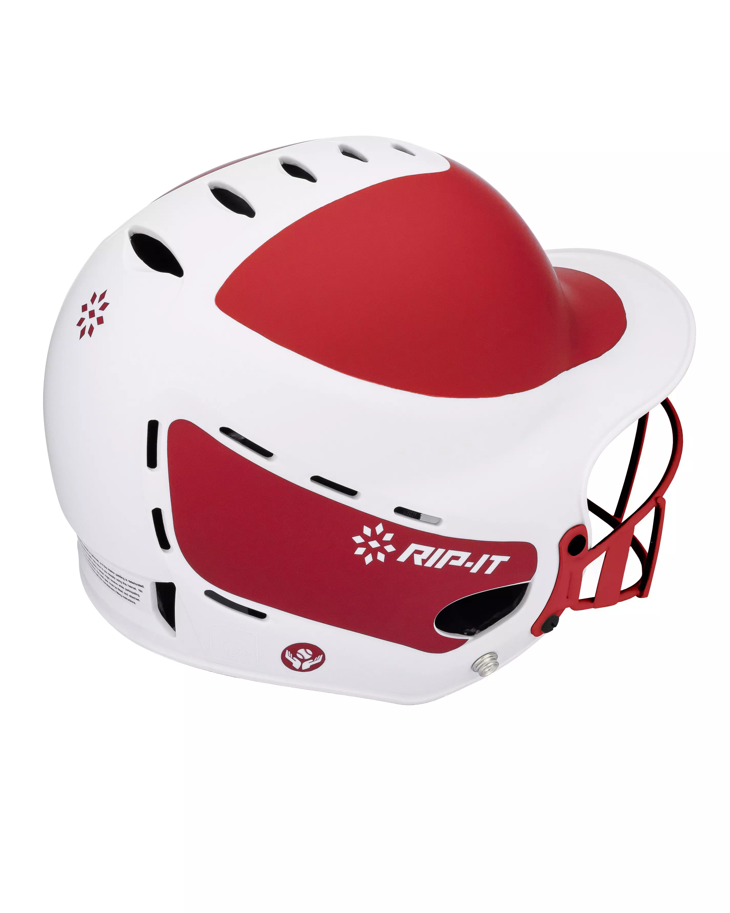 RIP-IT Vision Pro Two-Tone Matte M/L Softball Helmet - RED/WHITE