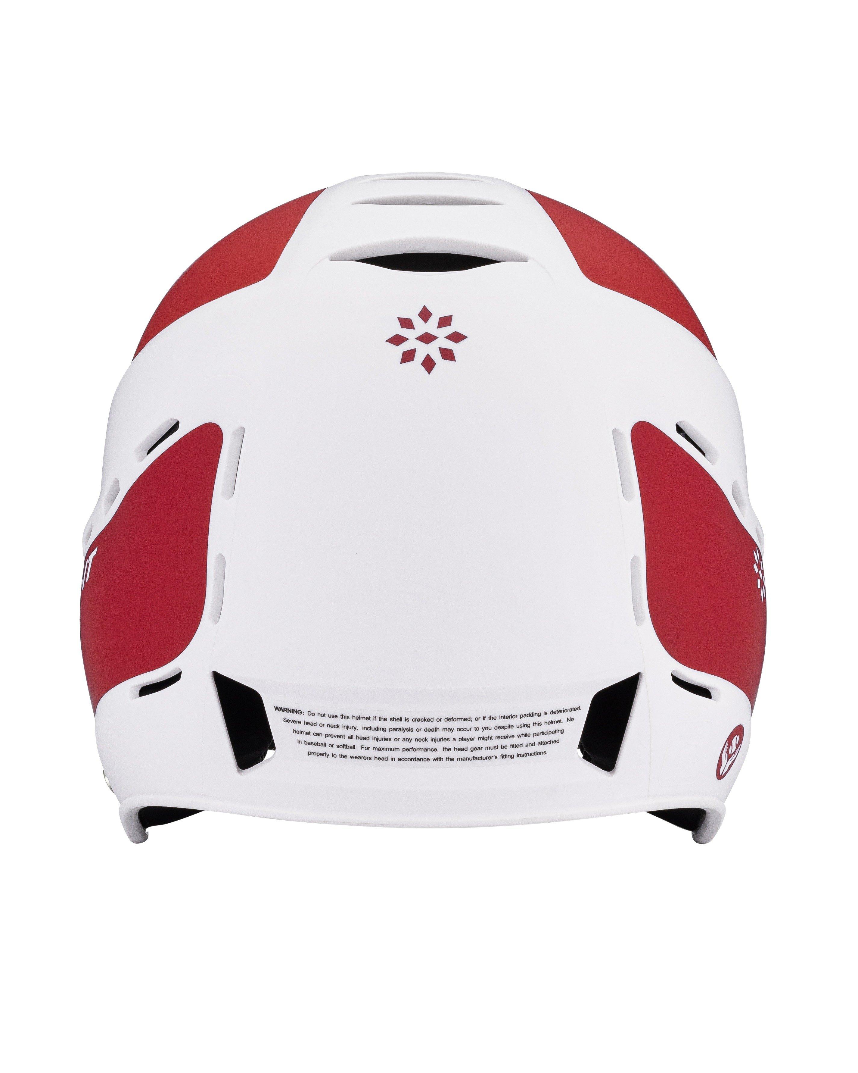 RIP-IT Vision Pro Two-Tone Matte M/L Softball Helmet - RED/WHITE Thumbnail View 4