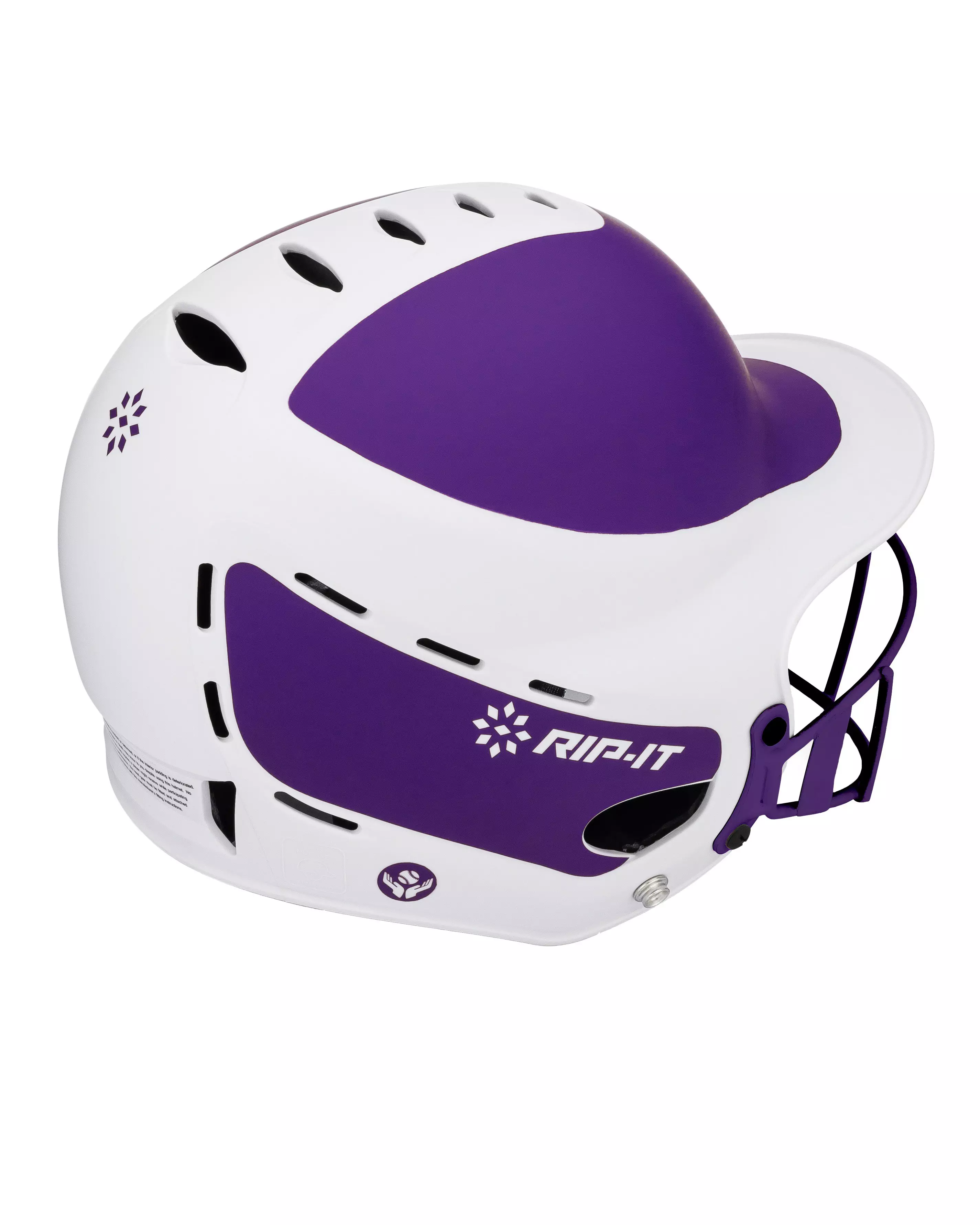 RIP-IT Vision Pro Two-Tone Matte M/L Softball Helmet - PURPLE/WHITE