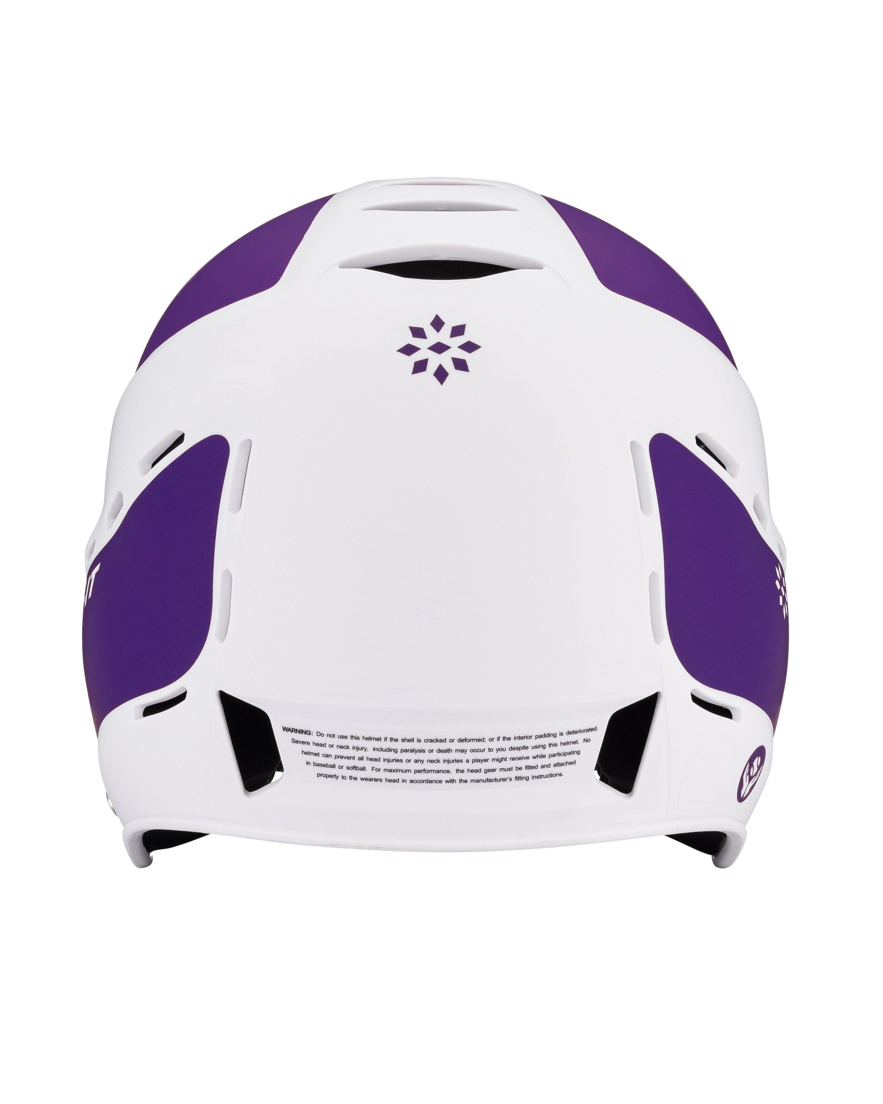 RIP-IT Vision Pro Two-Tone Matte M/L Softball Helmet - PURPLE/WHITE Thumbnail View 4