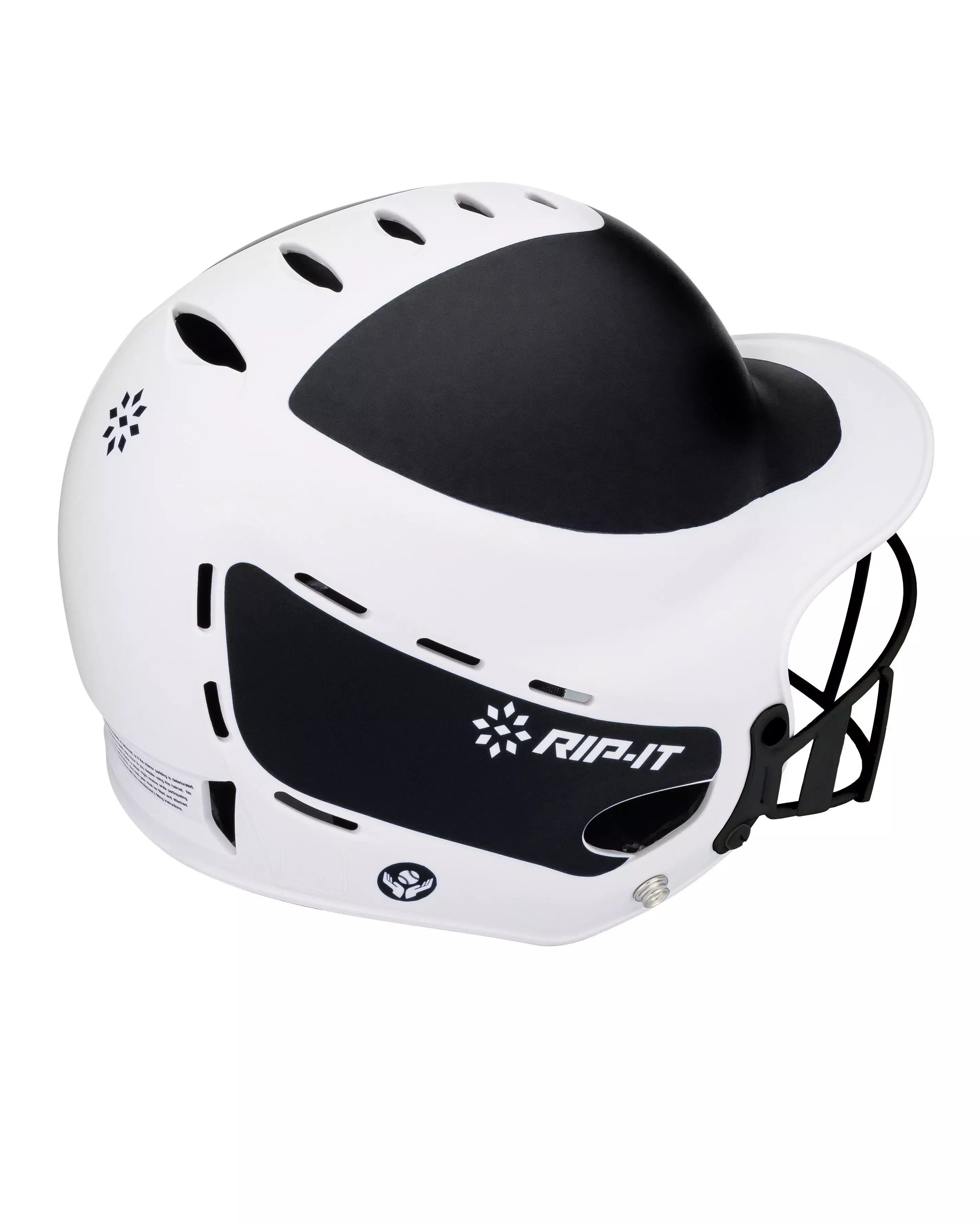 RIP-IT Vision Pro Two-Tone Matte XL Softball Helmet - Black/White - BLACK/WHITE