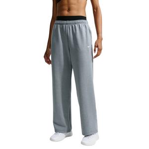 Nike Women's Studio Fleece Sport Dri-FIT Mid-Rise Open-Hem Pants - Grey - GREY