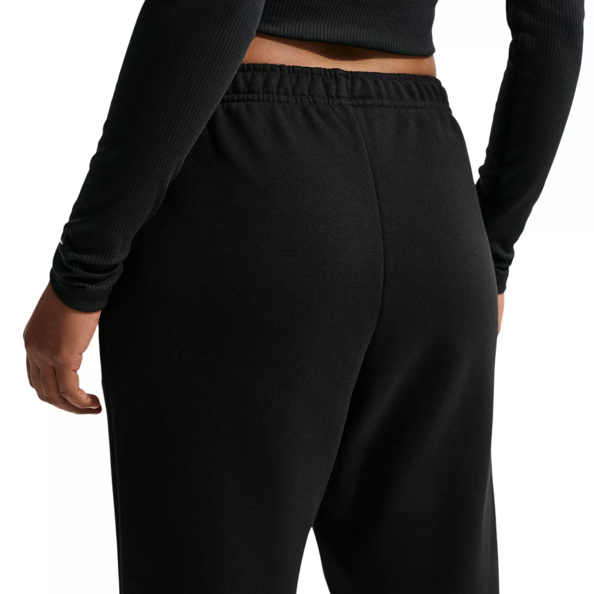 Nike Women's Studio Fleece Med-Weight Mid-Rise Joggers - Black - BLACK