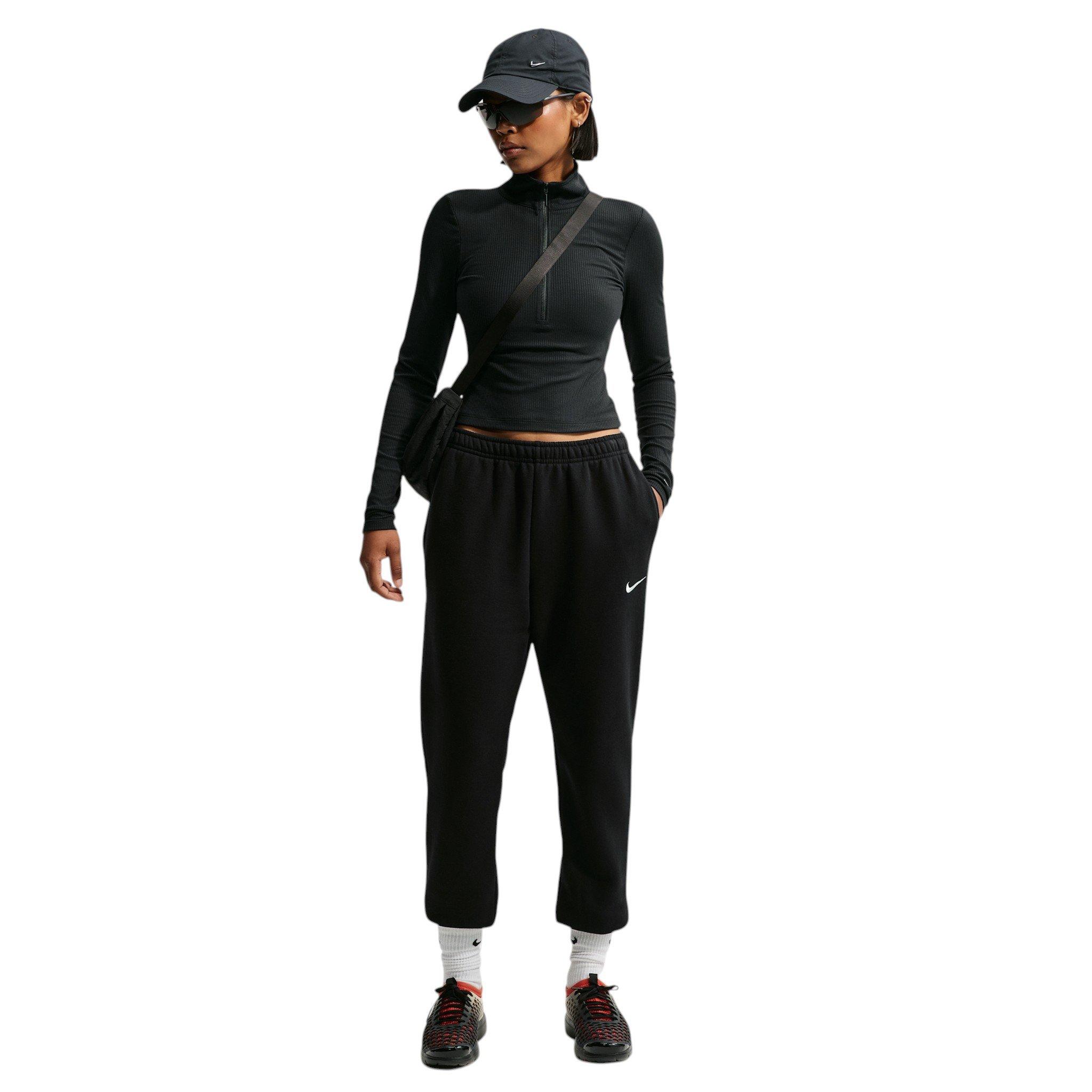 Nike Women's Studio Fleece Med-Weight Mid-Rise Joggers - Black - BLACK