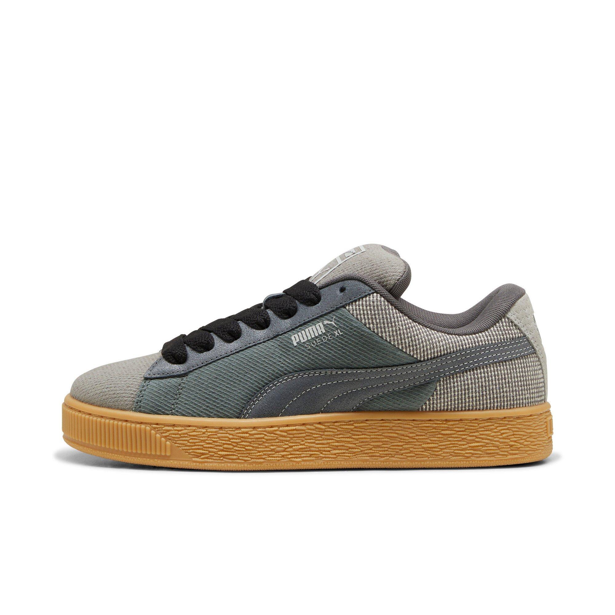 PUMA Suede XL Denim "Shadow Grey/Warm White" Men's Shoe - GREY/WHITE Thumbnail View 2