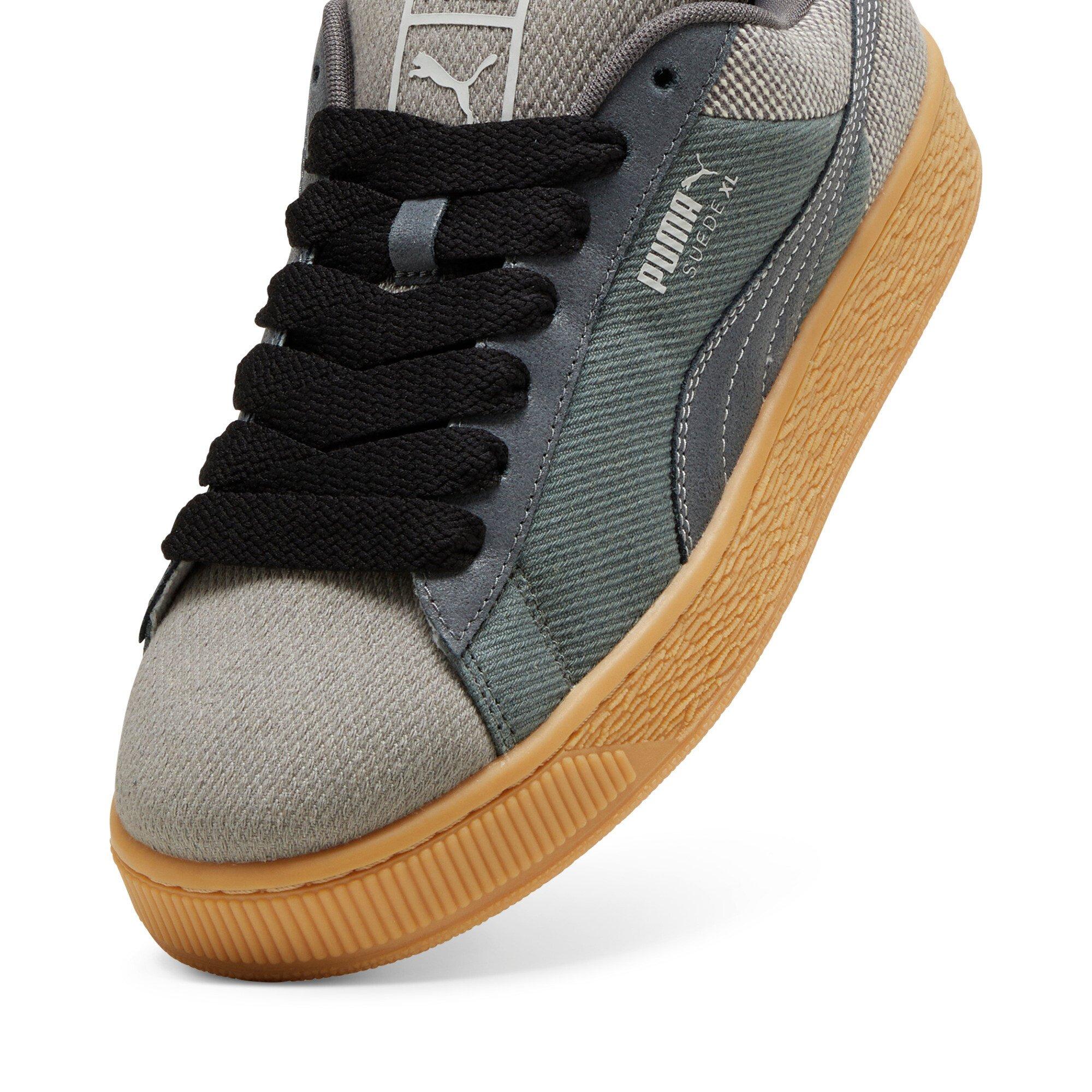 PUMA Suede XL Denim "Shadow Grey/Warm White" Men's Shoe - GREY/WHITE Thumbnail View 5