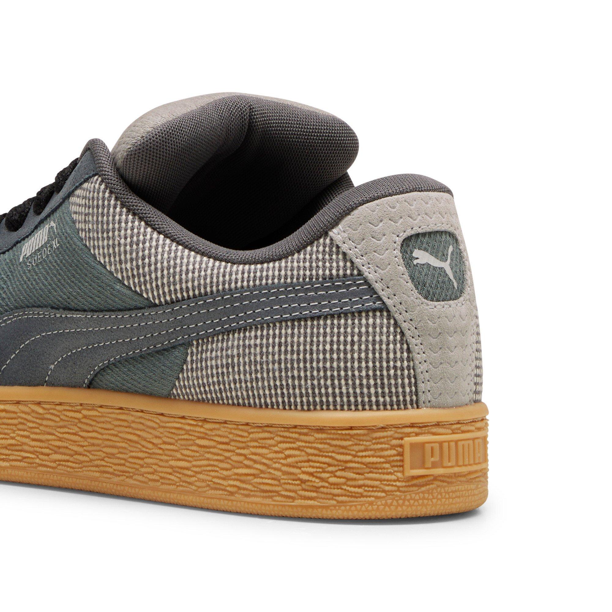 PUMA Suede XL Denim "Shadow Grey/Warm White" Men's Shoe - GREY/WHITE Thumbnail View 6