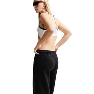 Nike Women's Studio Fleece Med Weight Mid-Rise Wide-Leg Pants - Black - BLACK