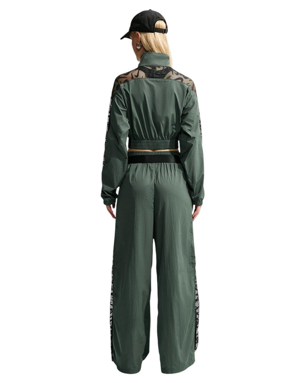 Nike Women's Sportswear Loose Mid-Rise Lace Track Pants - Camo Green - CAMO GREEN