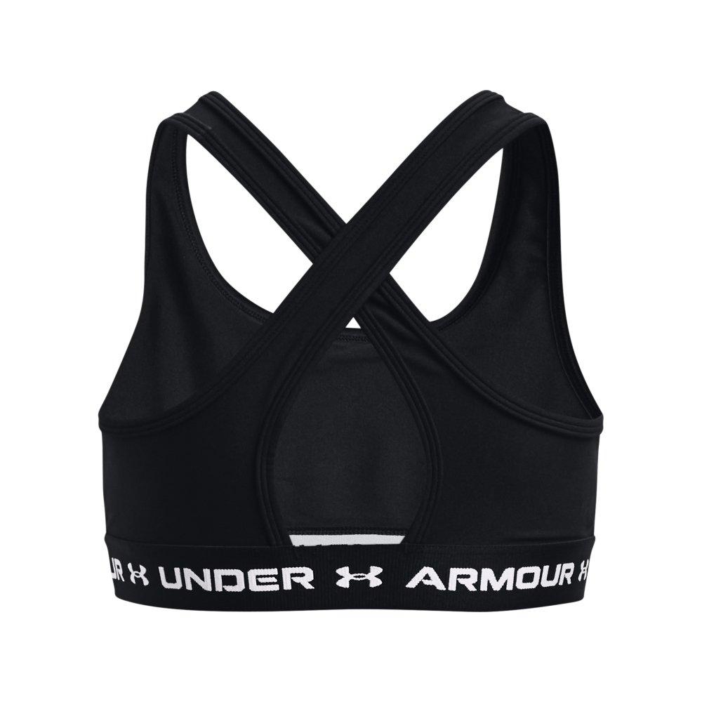 Under Armour Big Girls' Crossback Sports Bra - Black/White - BLACK/WHITE Thumbnail View 2
