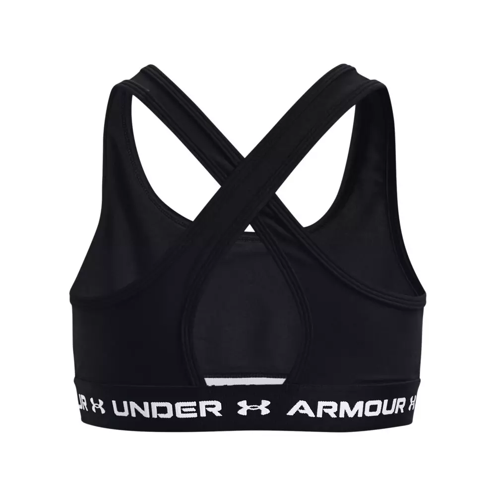 Under Armour Big Girls' Crossback Sports Bra - Black/White - BLACK/WHITE