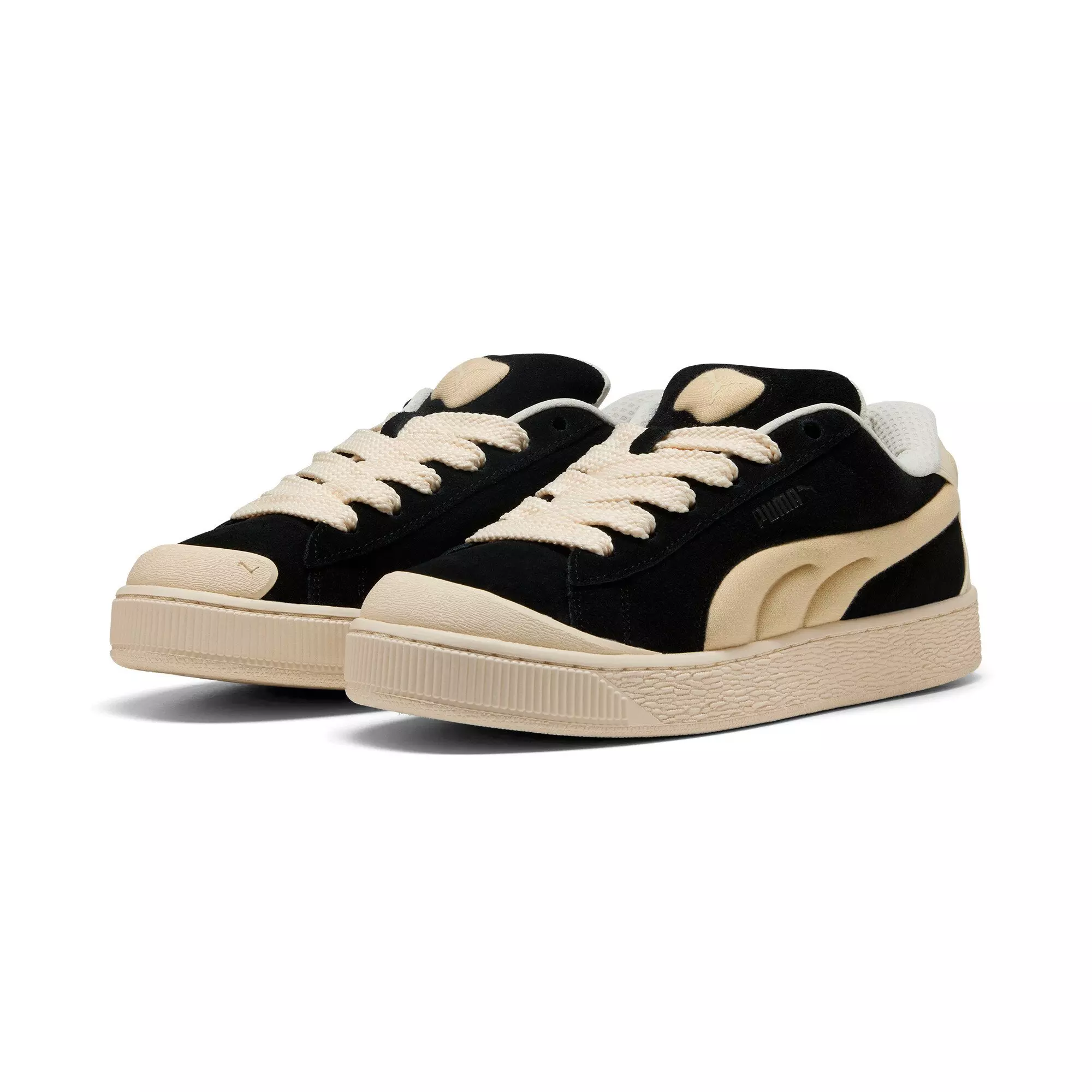 PUMA Suede XL Crush Preserves "PUMA Black/Chamomile/Sugared Almond" Men's Shoe - BLACK/CHAMOMILE/ALMOND