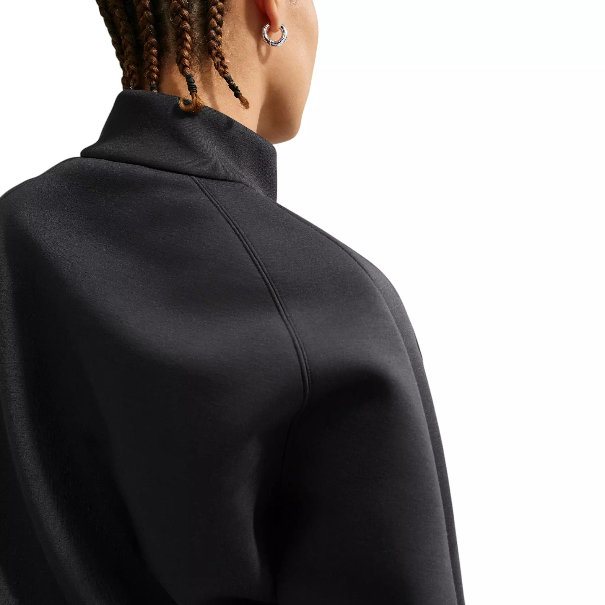 Nike Women's Pregame Fleece Oversized Track Jacket - Black - BLACK