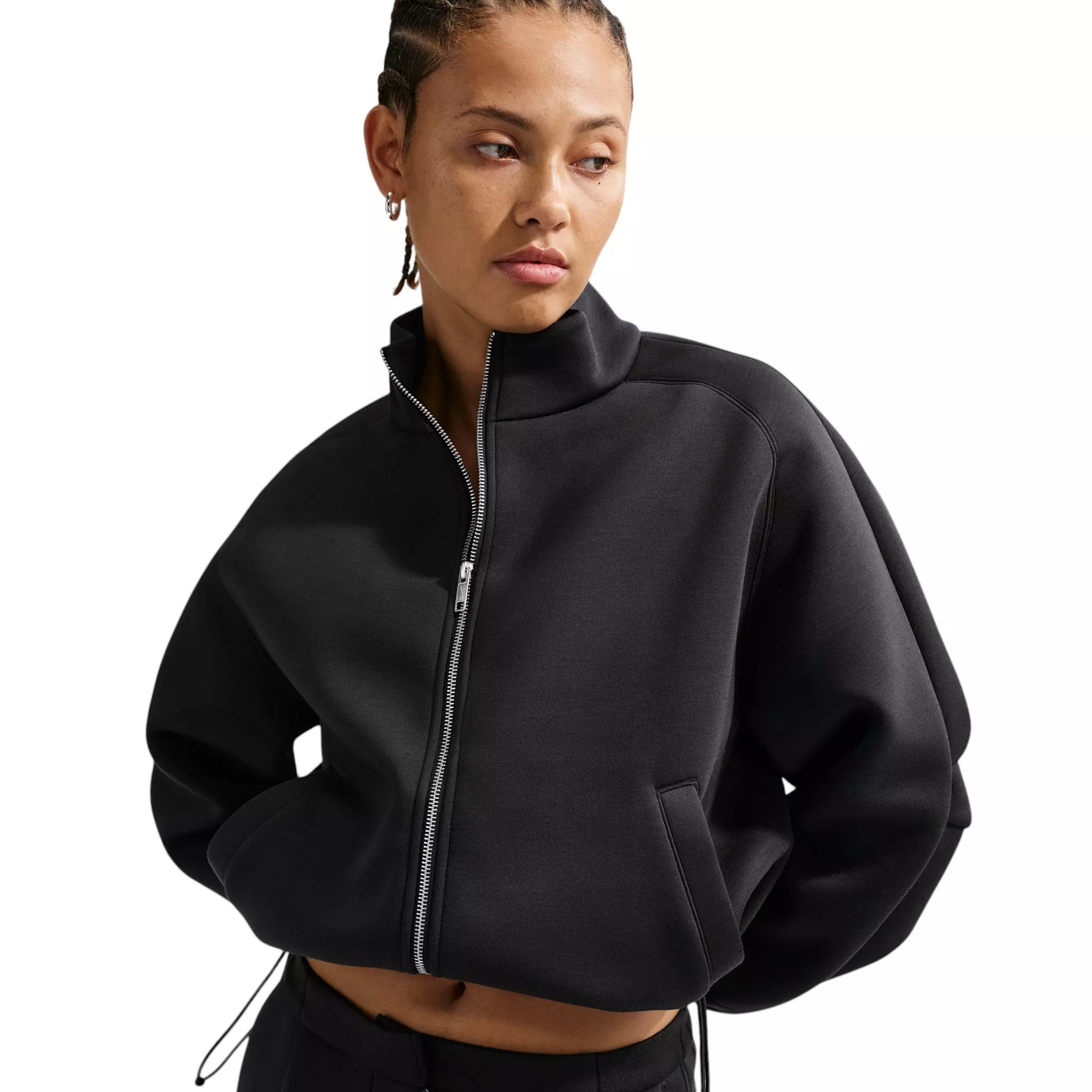 Nike Women's Pregame Fleece Oversized Track Jacket - Black - BLACK
