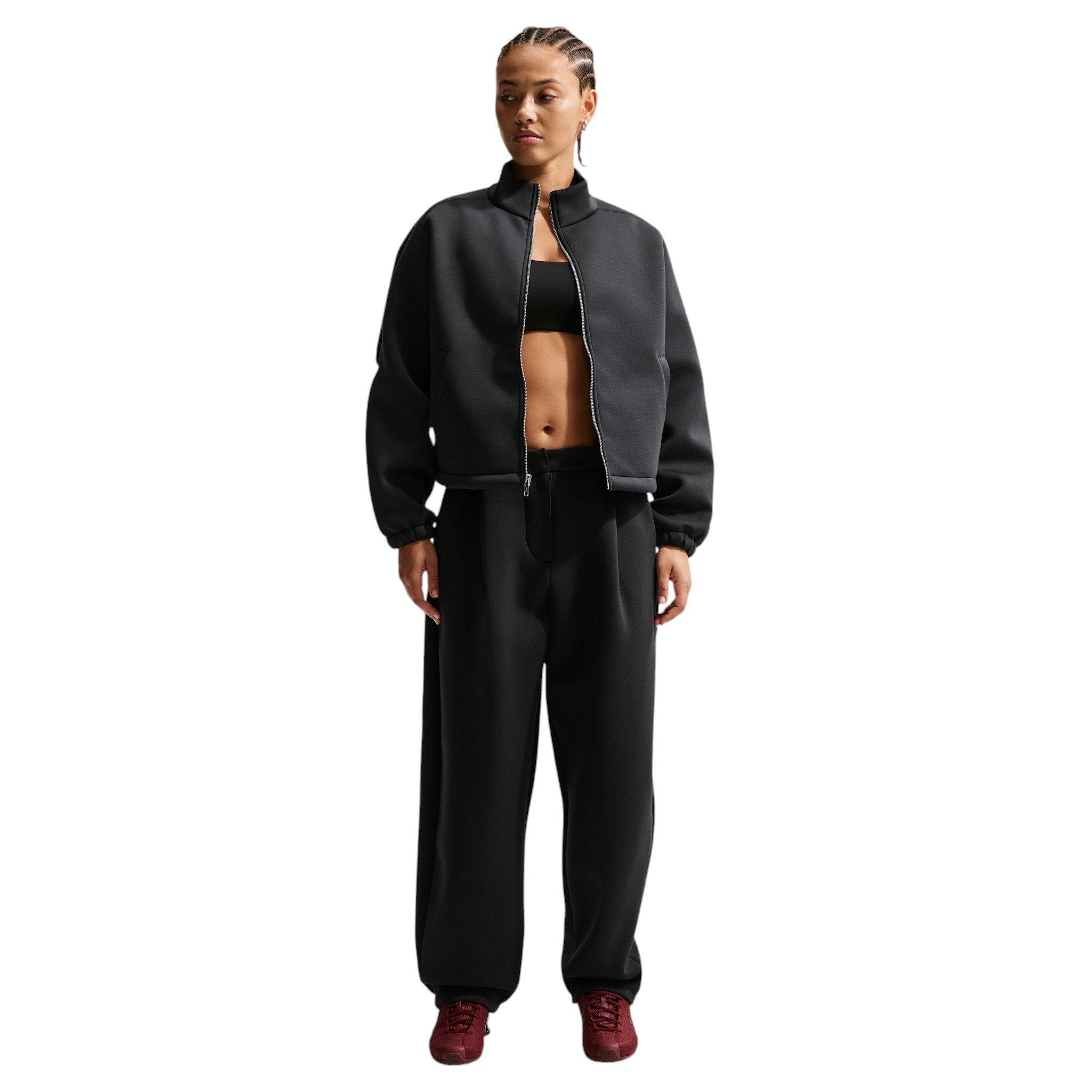 Nike Women's Pregame Fleece Oversized Track Jacket - Black - BLACK