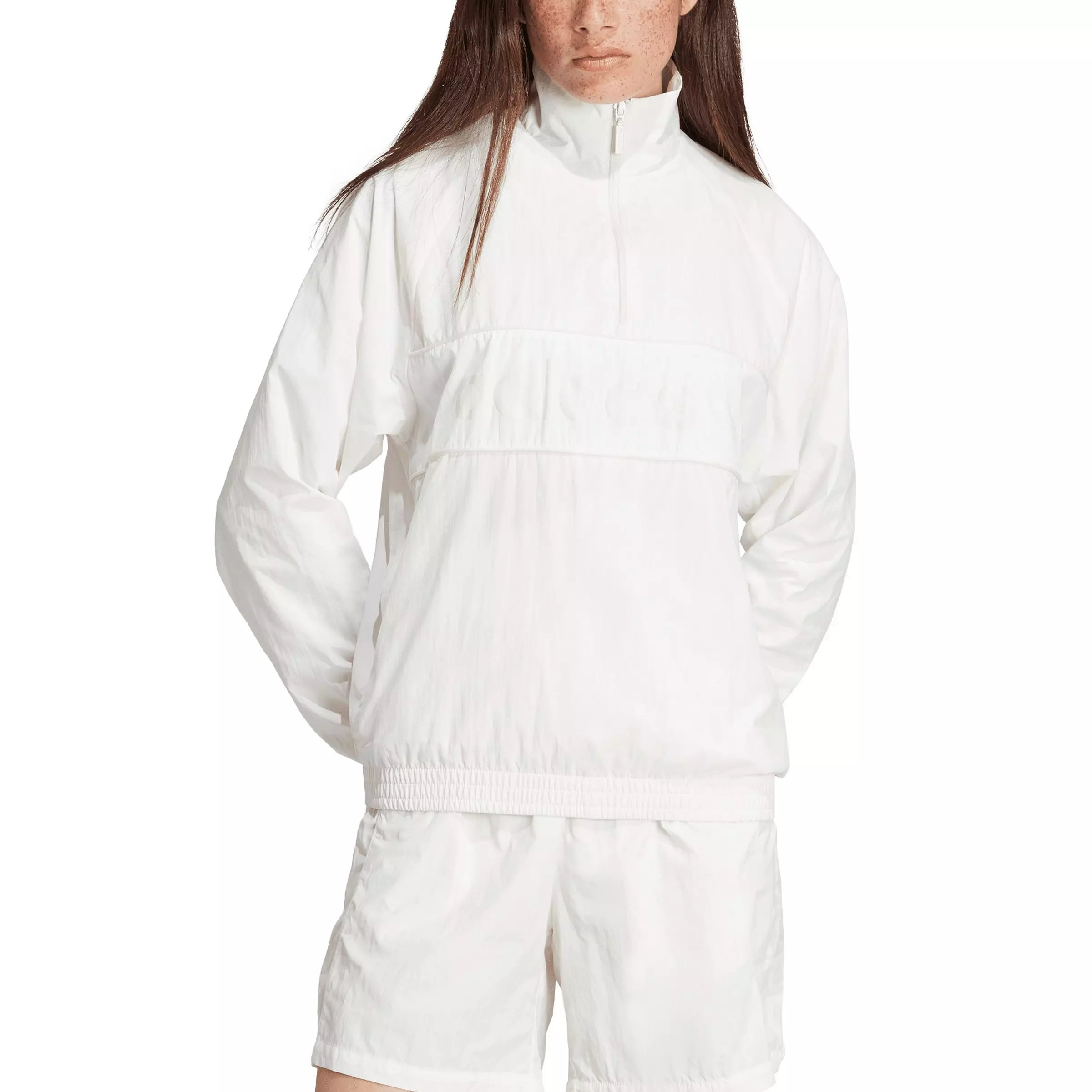 adidas Women's NY Half-Zip Windbreaker - White - WHITE