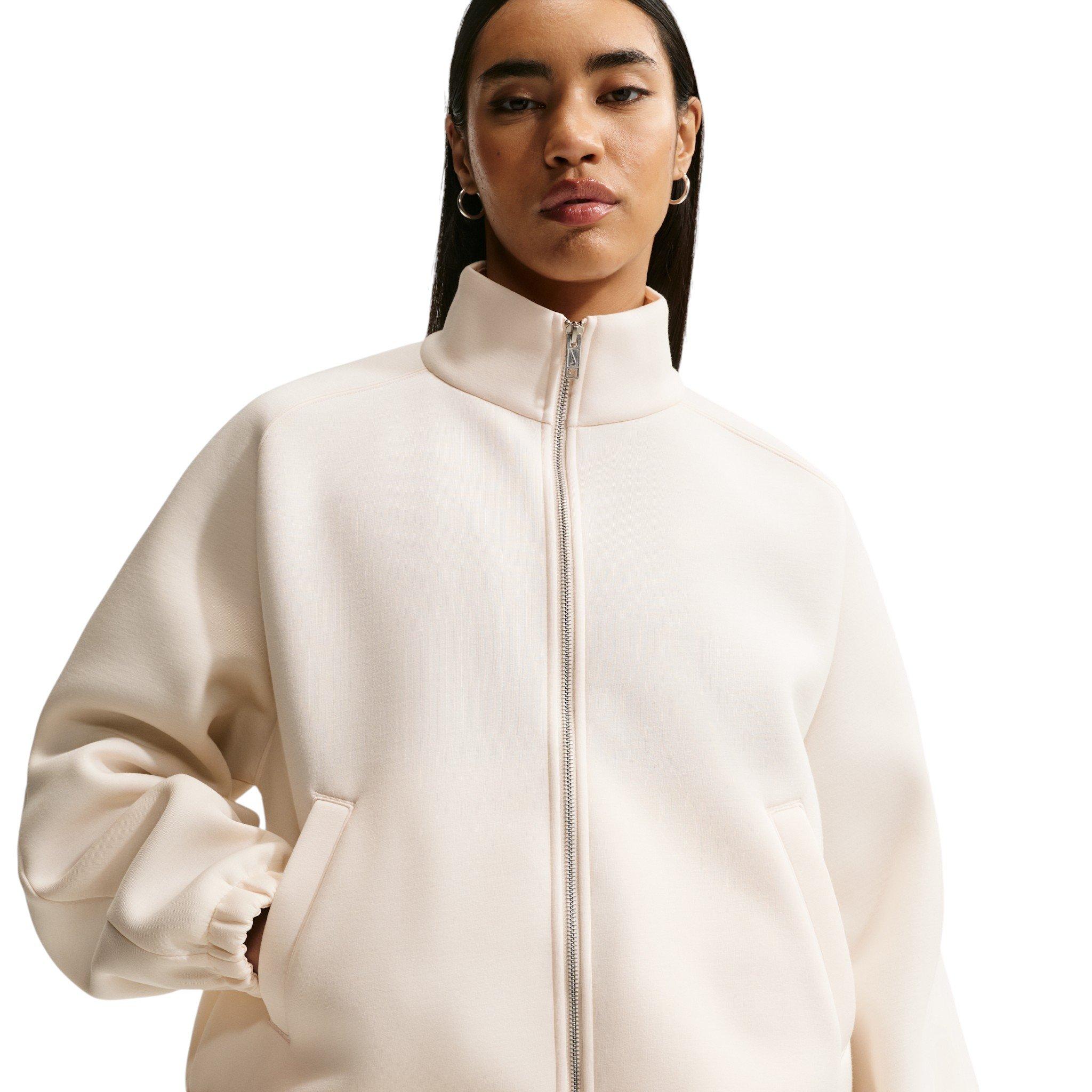 Nike Women's Pregame Fleece Oversized Track Jacket - Chalk - CHALK