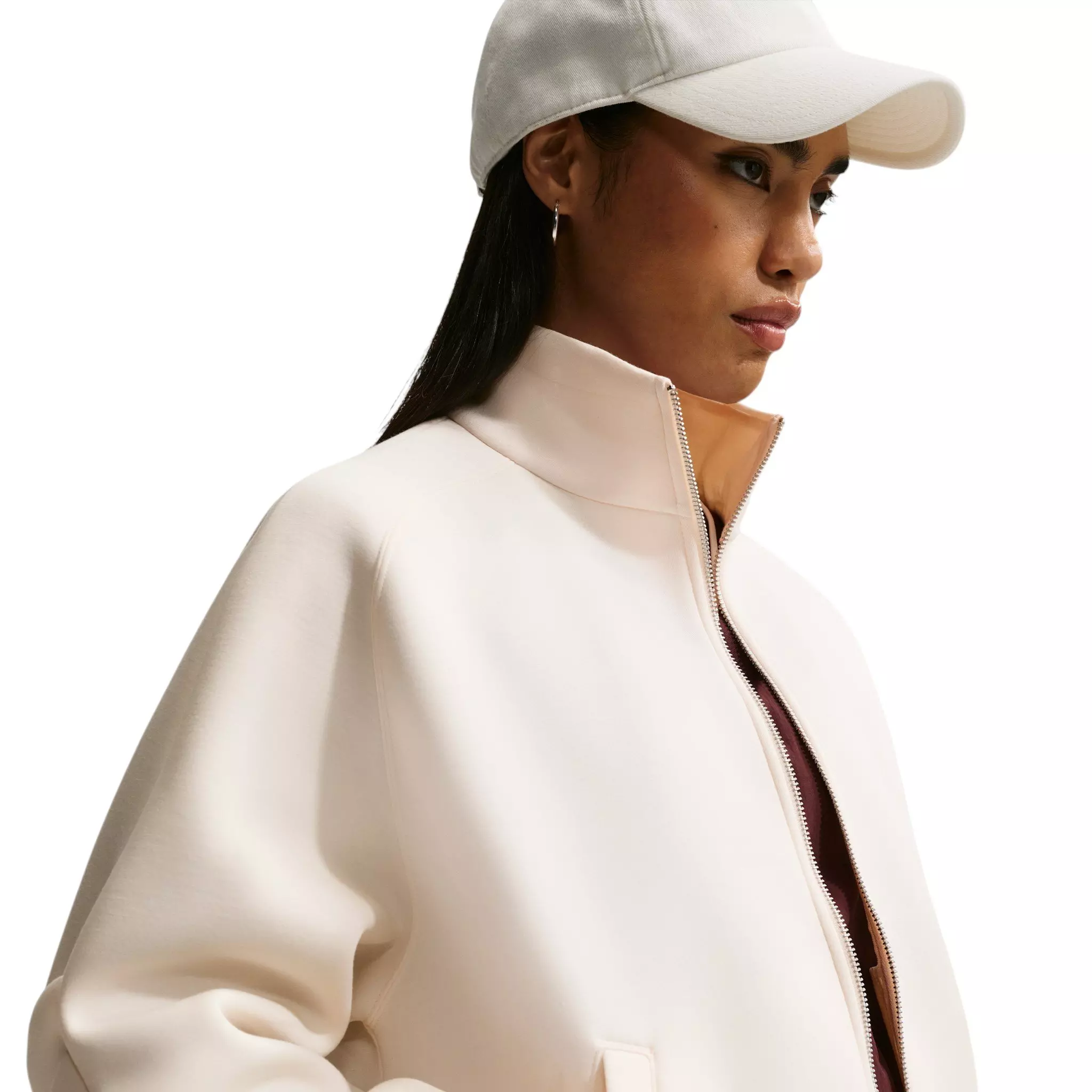 Nike Women's Pregame Fleece Oversized Track Jacket - Chalk - CHALK