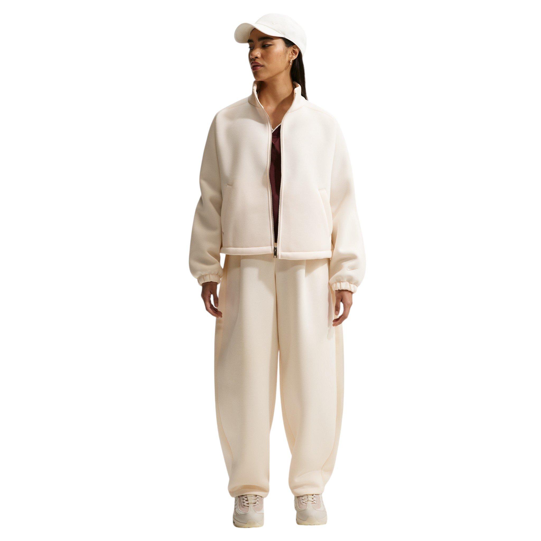 Nike Women's Pregame Fleece Oversized Track Jacket - Chalk - CHALK