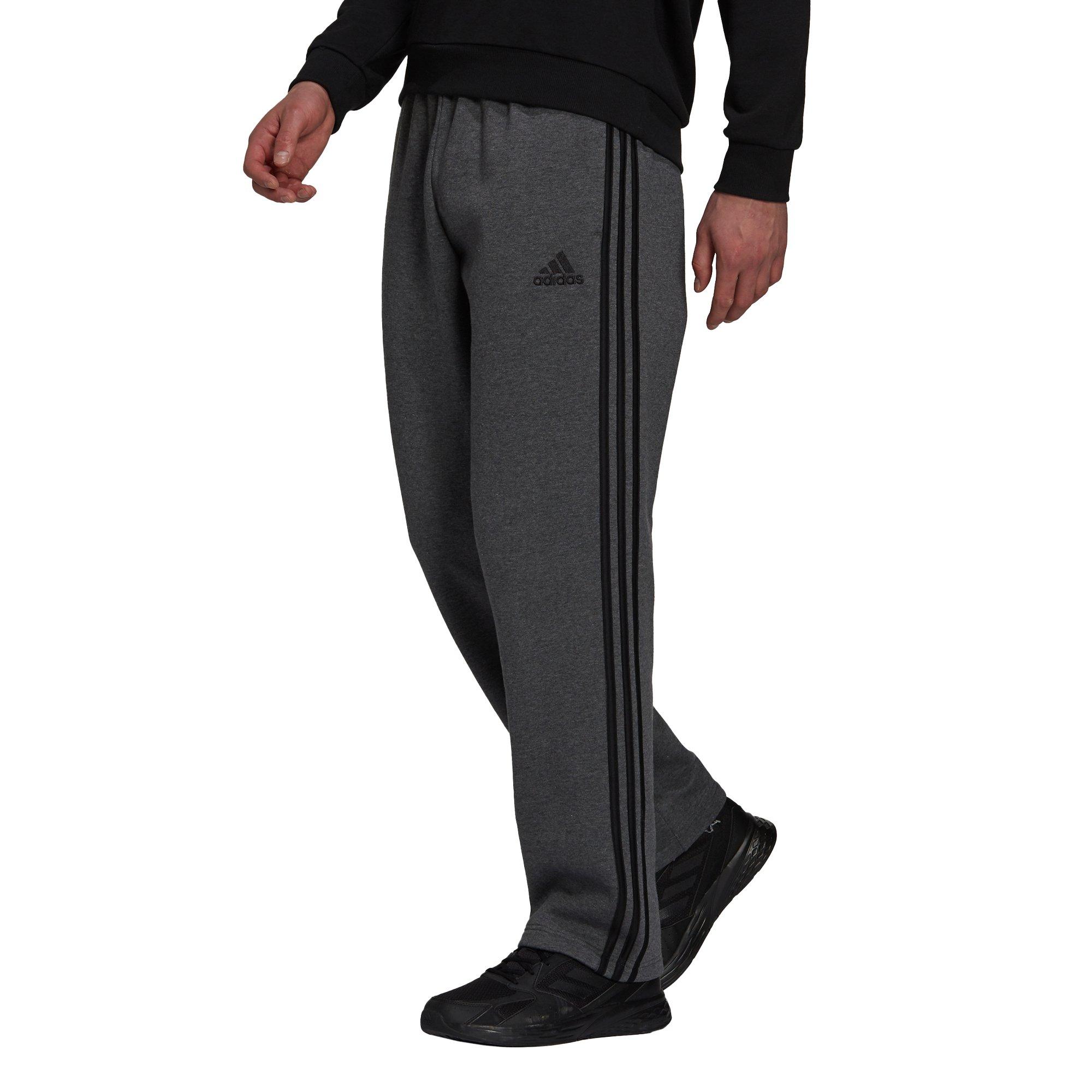 bescherming nood Precies adidas Men's Essentials Fleece Open Hem 3-Stripes Dark Grey Pants