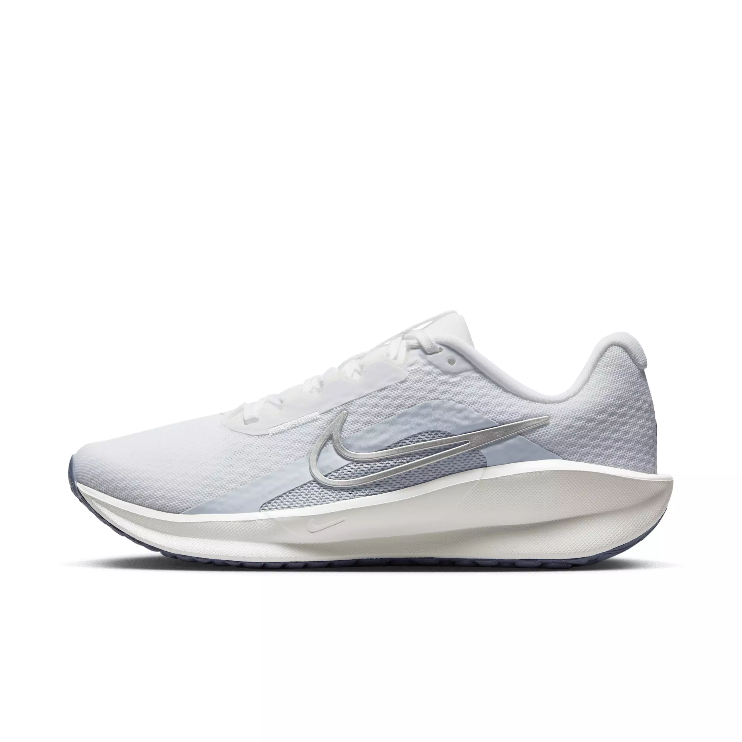 Nike Downshifter 13 "White/Football Grey/World Indigo/Metallic Silver" Women's Running Shoe - WHITE/GREY/INDIGO/SILVER