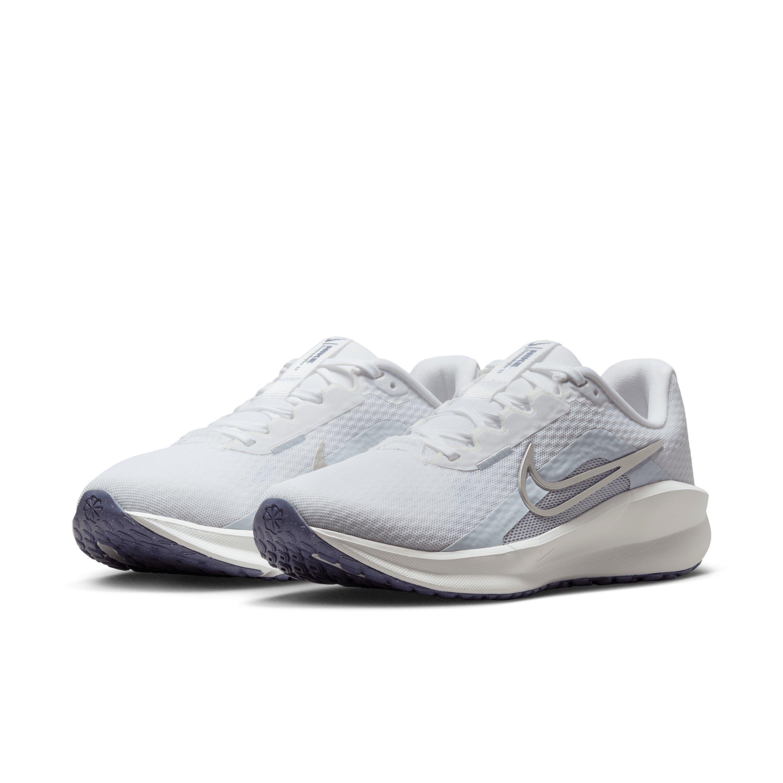 Nike Downshifter 13 "White/Football Grey/World Indigo/Metallic Silver" Women's Running Shoe - WHITE/GREY/INDIGO/SILVER Thumbnail View 3