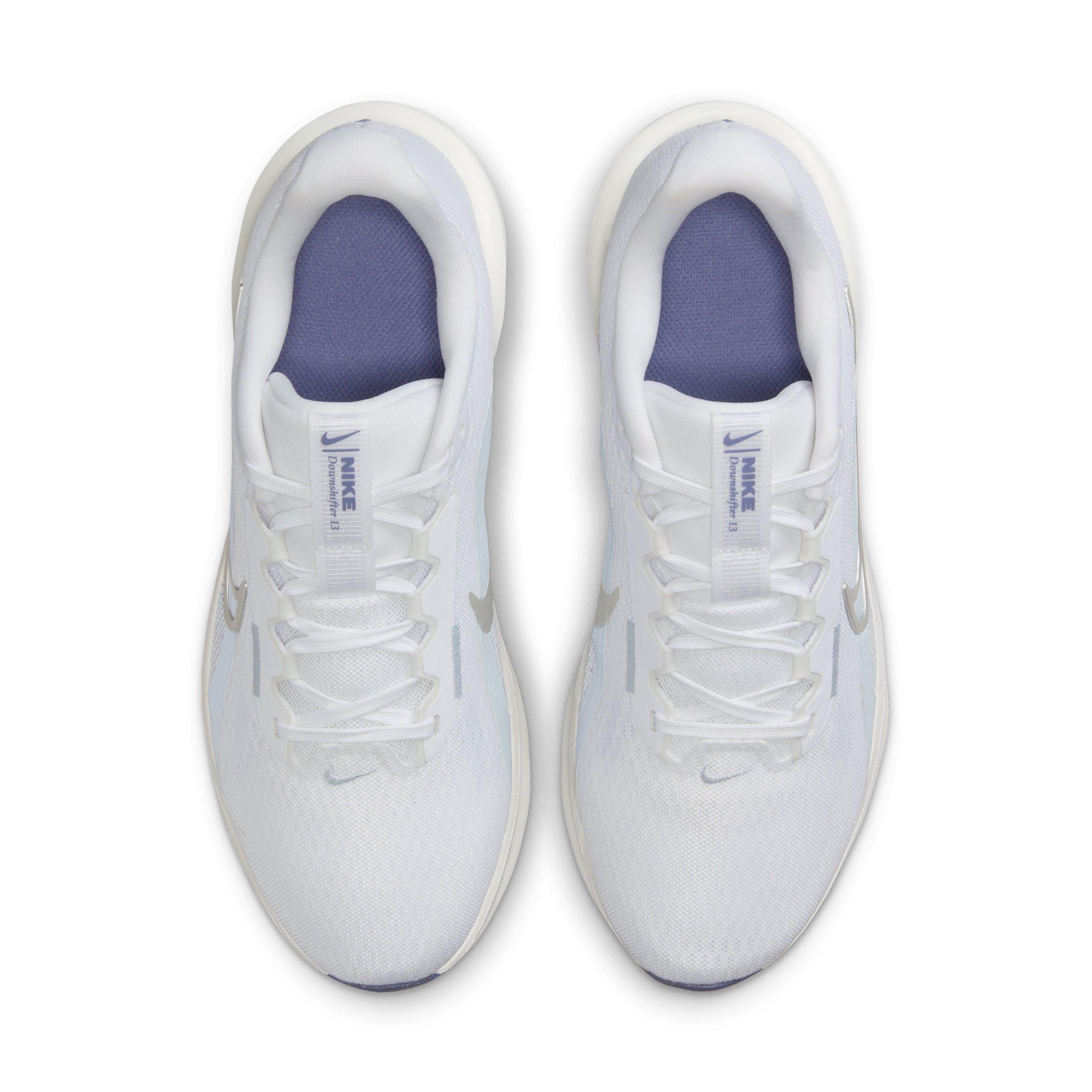 Nike Downshifter 13 "White/Football Grey/World Indigo/Metallic Silver" Women's Running Shoe - WHITE/GREY/INDIGO/SILVER Thumbnail View 4