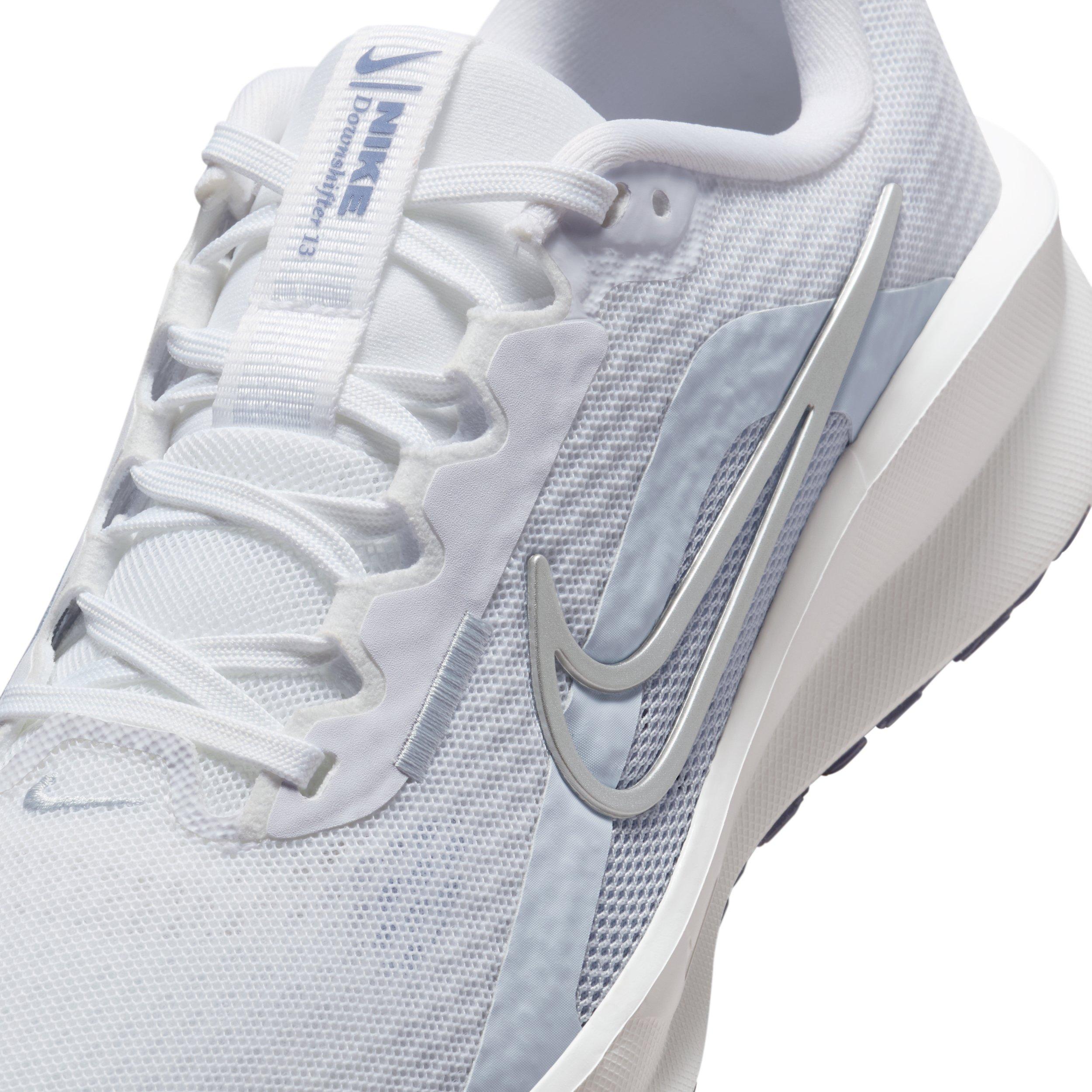 Nike Downshifter 13 "White/Football Grey/World Indigo/Metallic Silver" Women's Running Shoe - WHITE/GREY/INDIGO/SILVER Thumbnail View 7