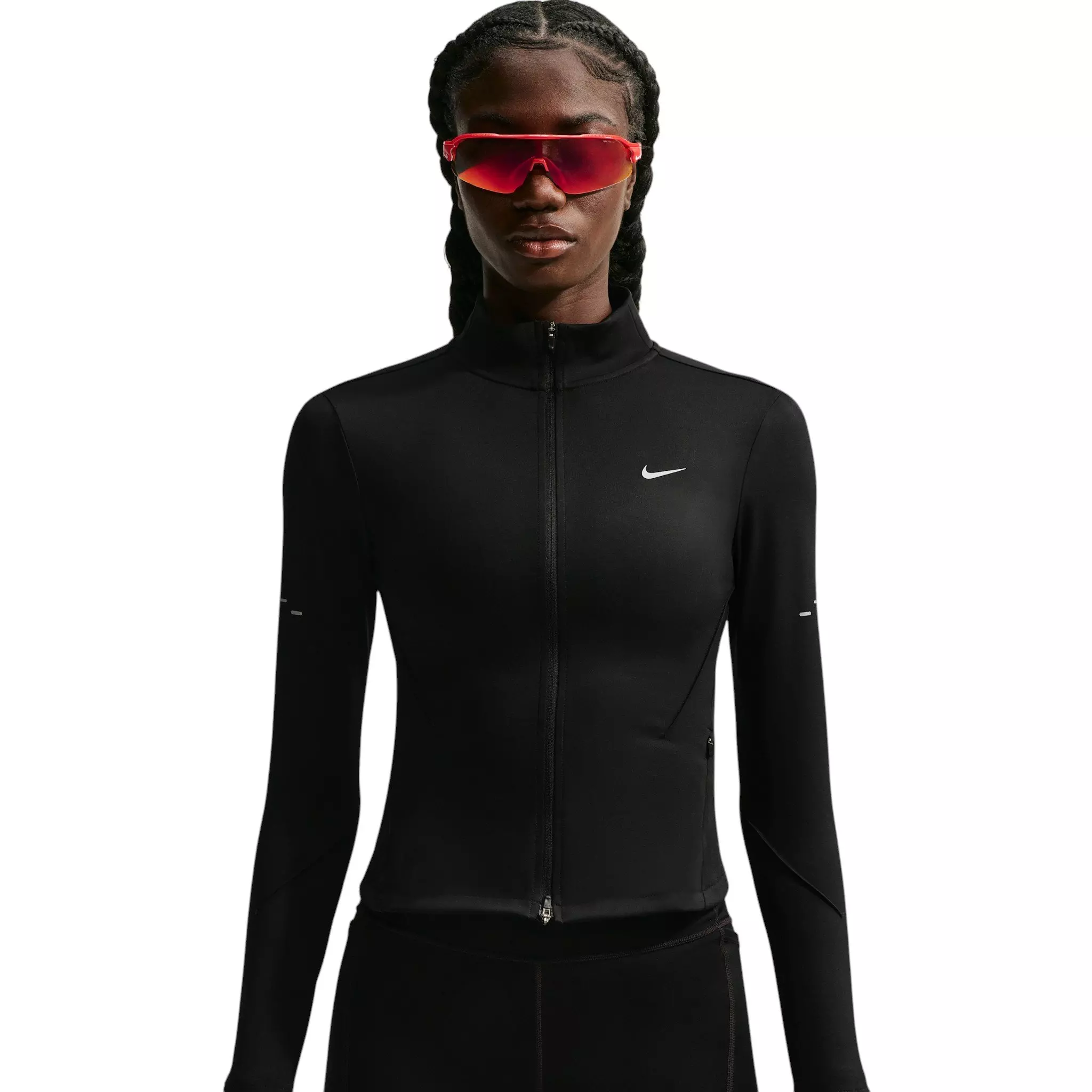 Nike Women's Swift Dri-FIT Full-Zip Running Jacket - Black - BLACK