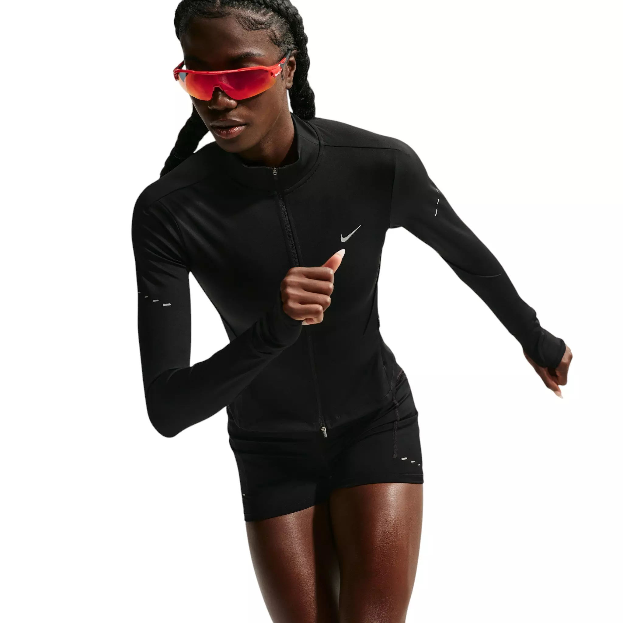 Nike Women's Swift Dri-FIT Full-Zip Running Jacket - Black - BLACK