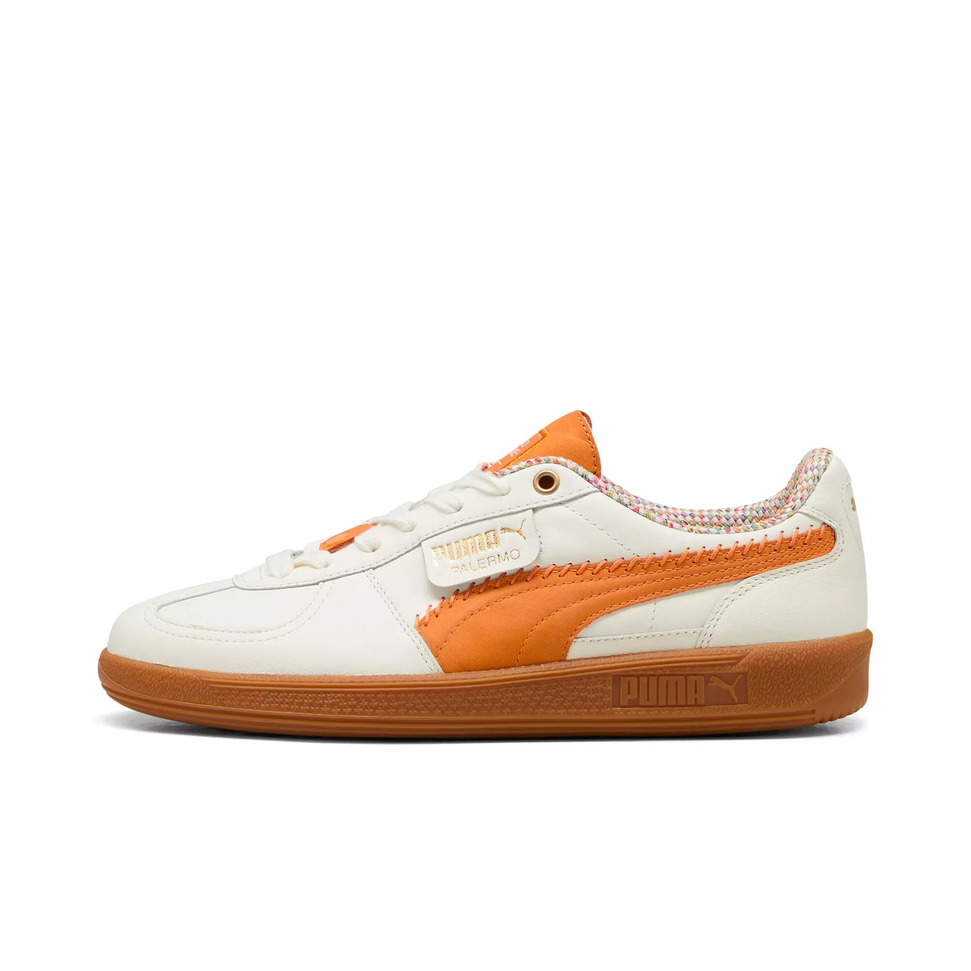 PUMA Palermo Squid Game "Warm White/Pumpkin Pie" Men's Shoe - WHITE/PUMPKIN
