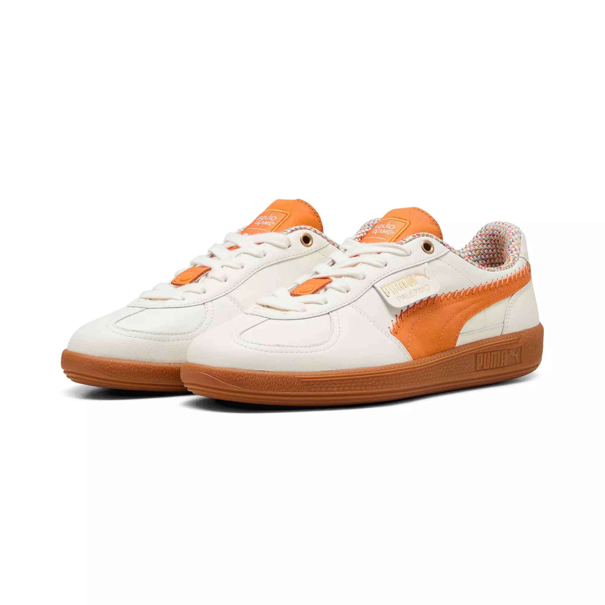 PUMA Palermo Squid Game "Warm White/Pumpkin Pie" Men's Shoe - WHITE/PUMPKIN