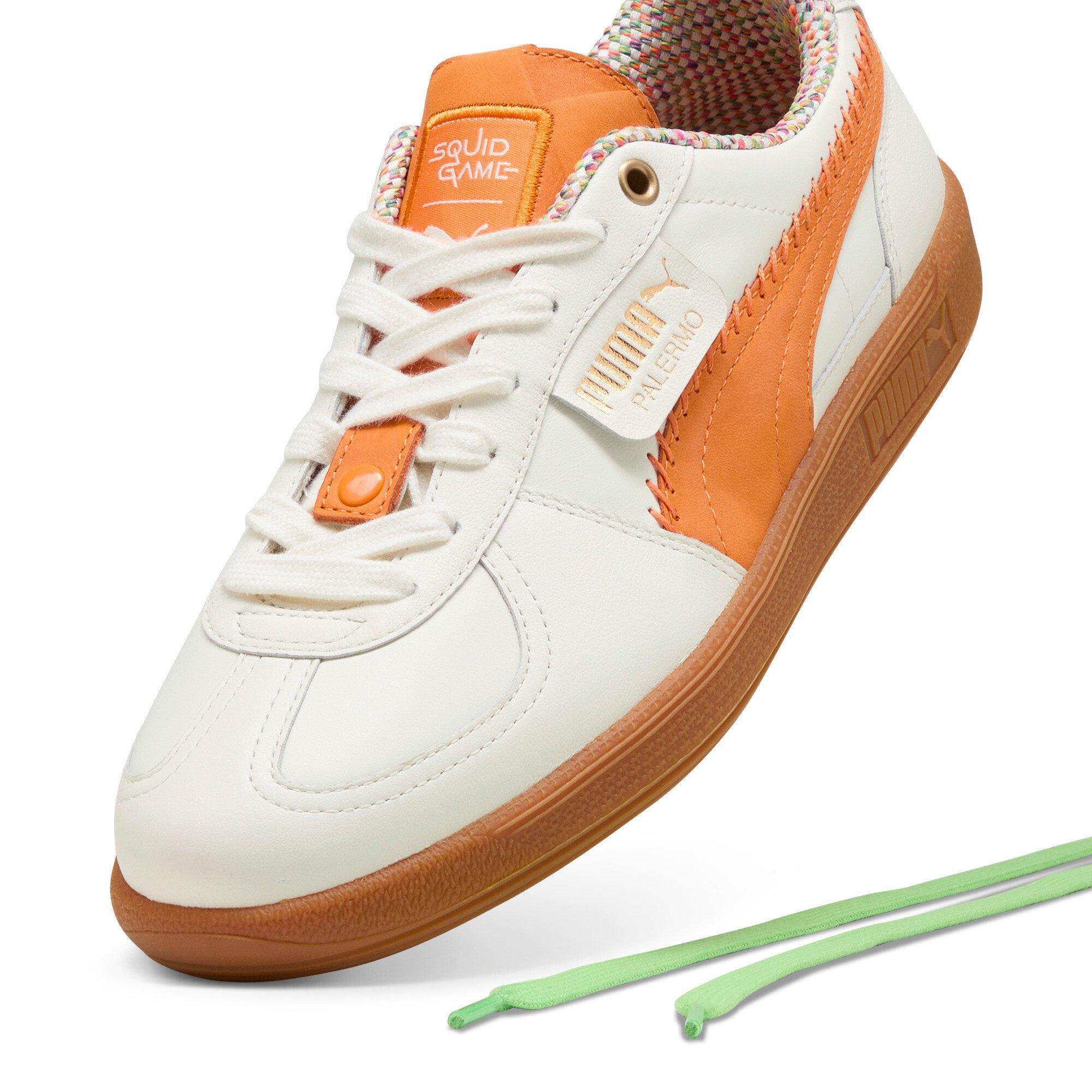 PUMA Palermo Squid Game "Warm White/Pumpkin Pie" Men's Shoe - WHITE/PUMPKIN Thumbnail View 5