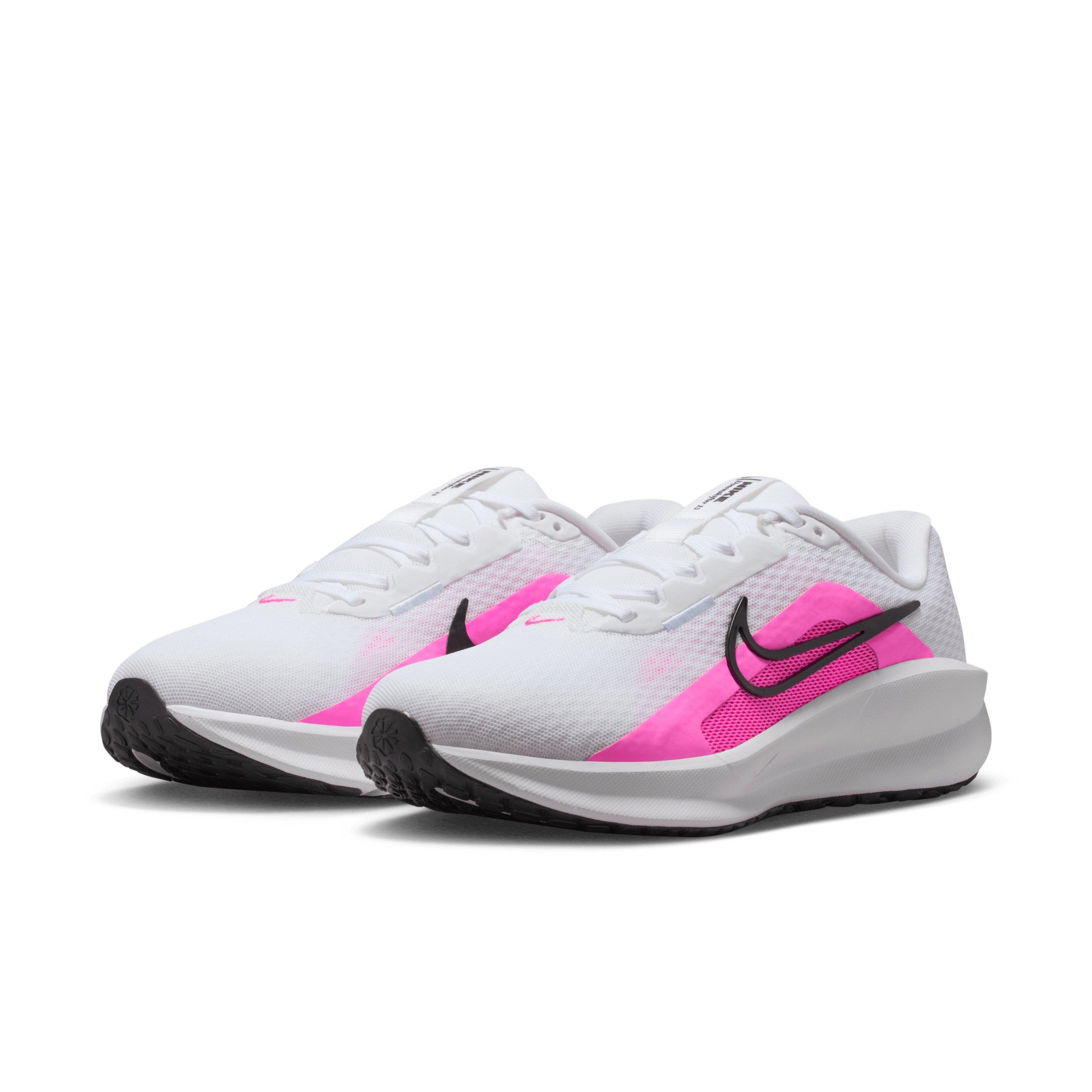 Nike Downshifter 13 "White/Black/Pink Spell" Women's Wide Running Shoe - WHITE/BLACK/PINK Thumbnail View 3