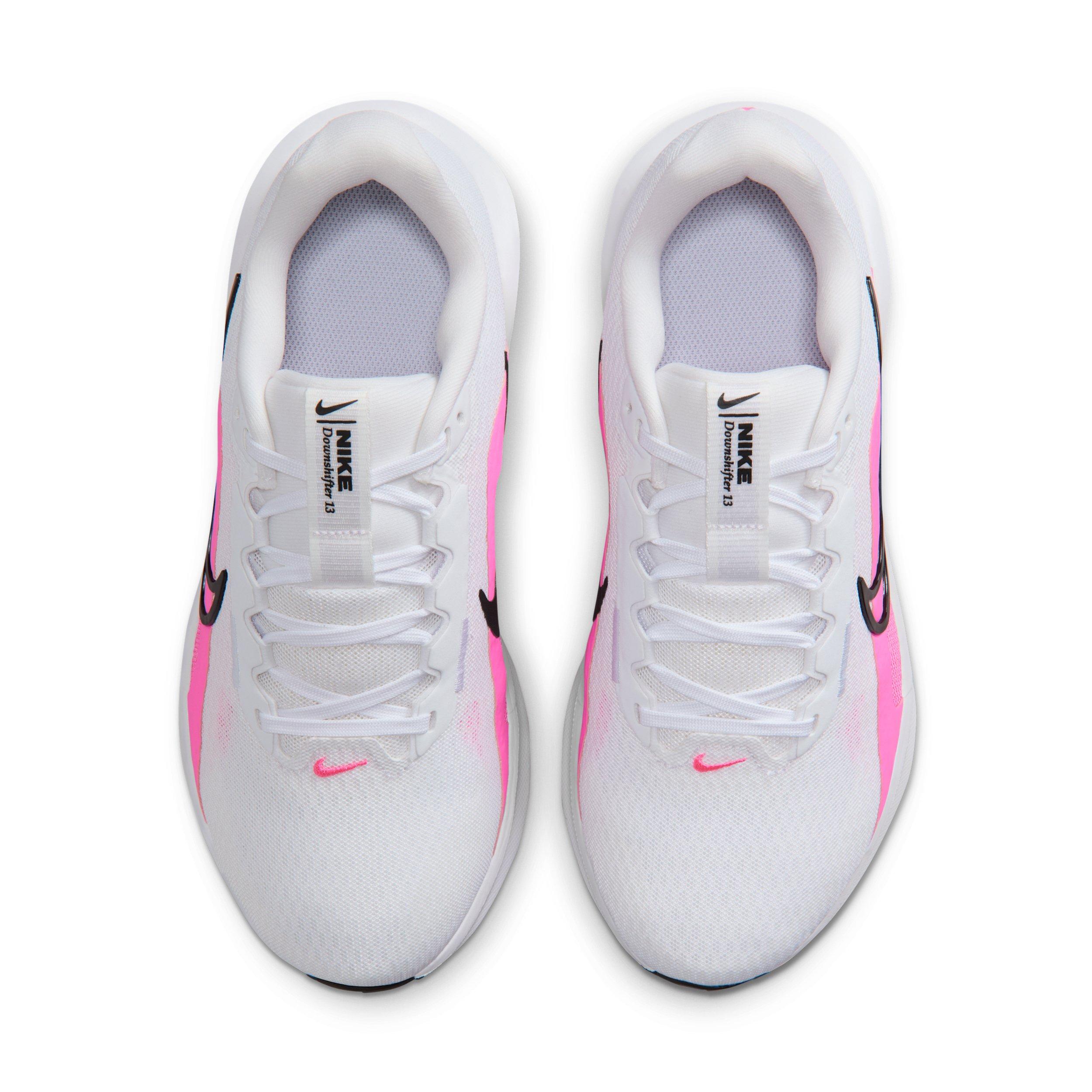 Nike Downshifter 13 "White/Black/Pink Spell" Women's Wide Running Shoe - WHITE/BLACK/PINK Thumbnail View 4